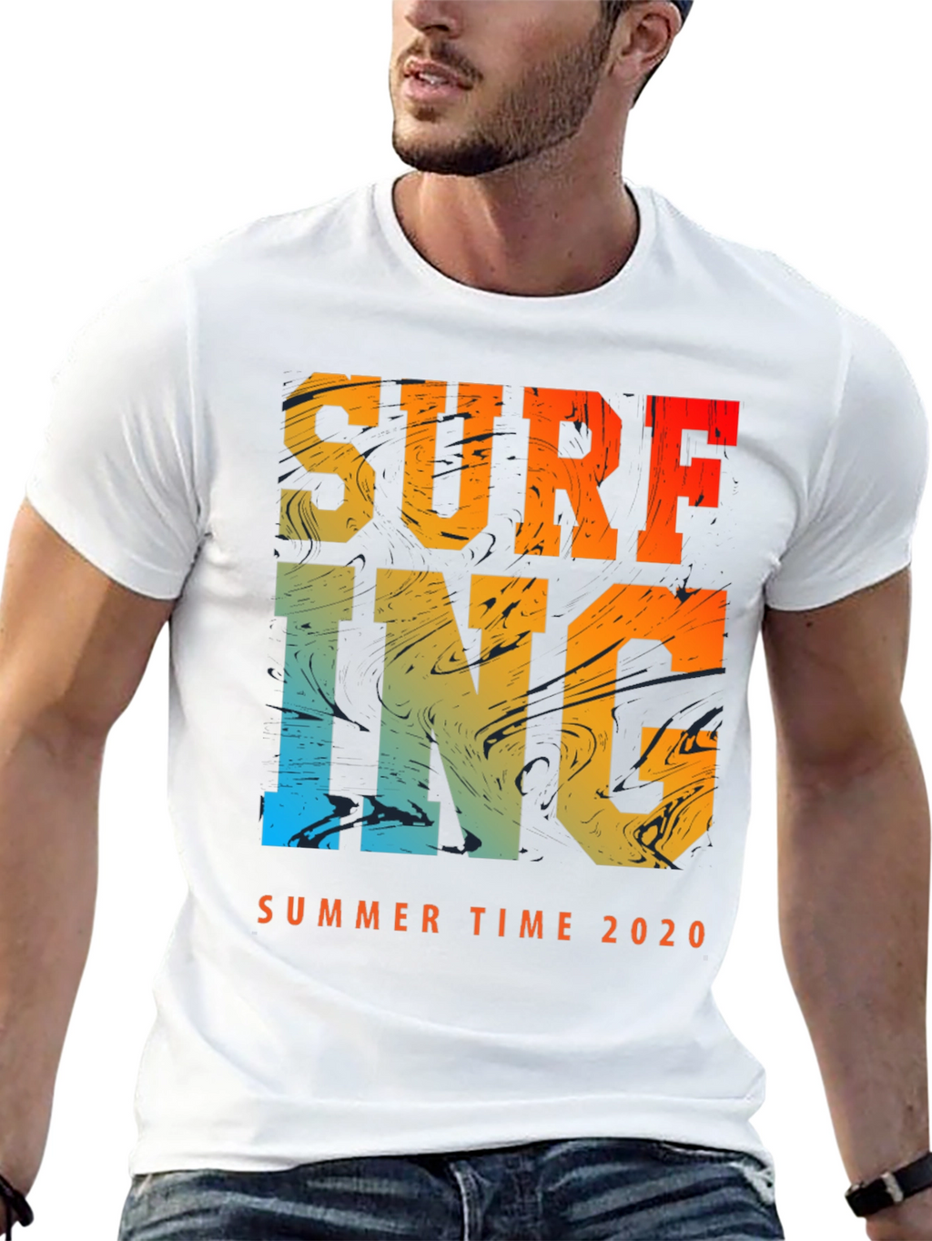 Surfing Summer Time 2020 Mens Graphic Tee