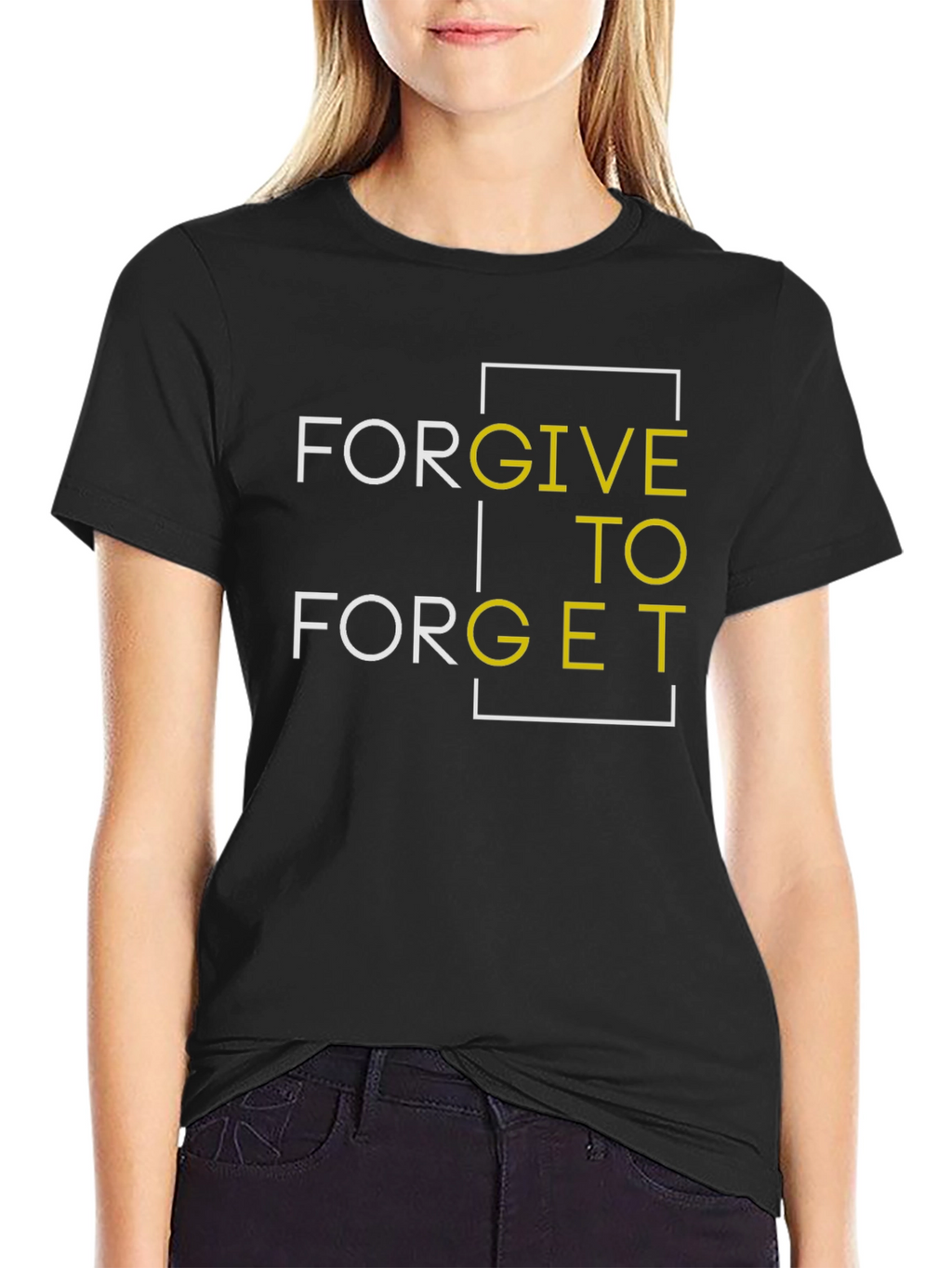 Forgive to Forget Graphic Print Black T-Shirt