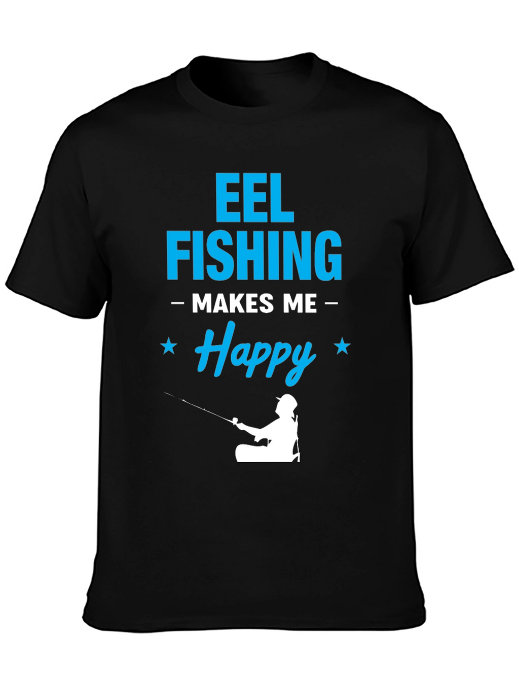 Eel Fishing Makes Me Happy Graphic T-Shirt