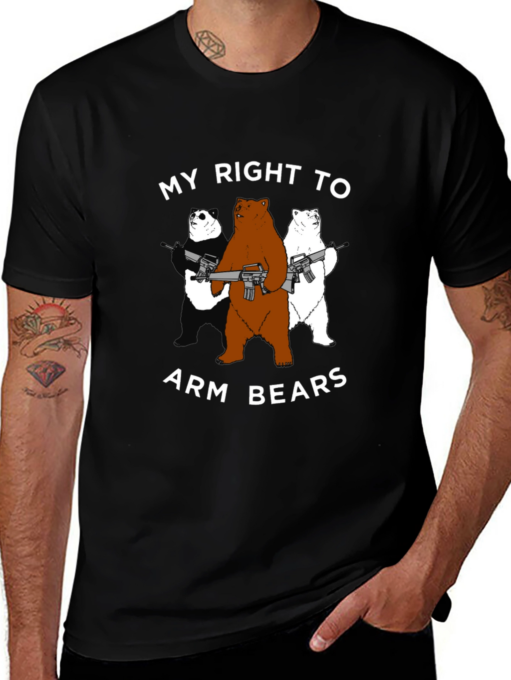 Arm Bears T-Shirt - Funny Graphic Tee