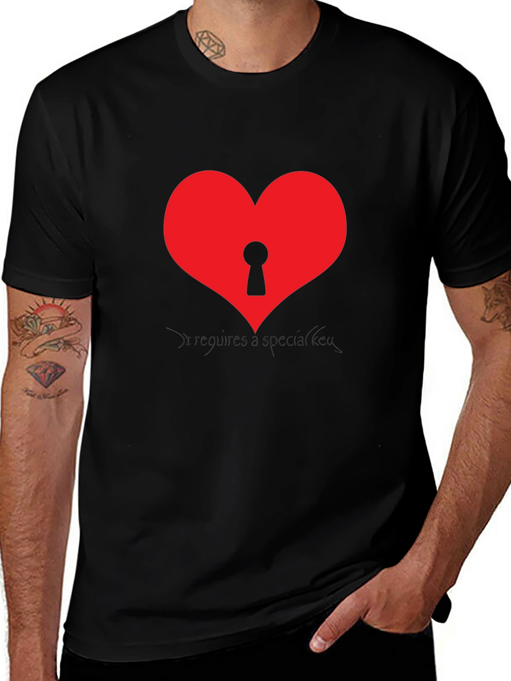 Heart with Keyhole Graphic T-Shirt