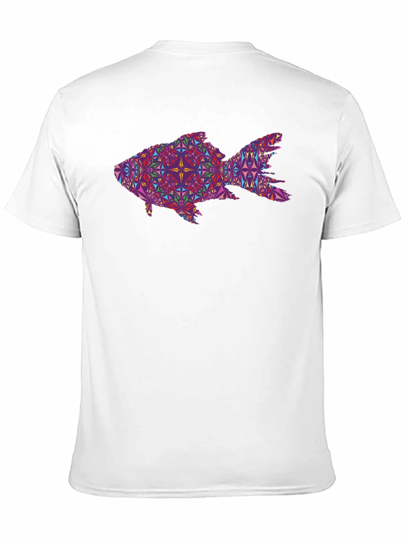 Geometric Fish Graphic Black T-Shirt