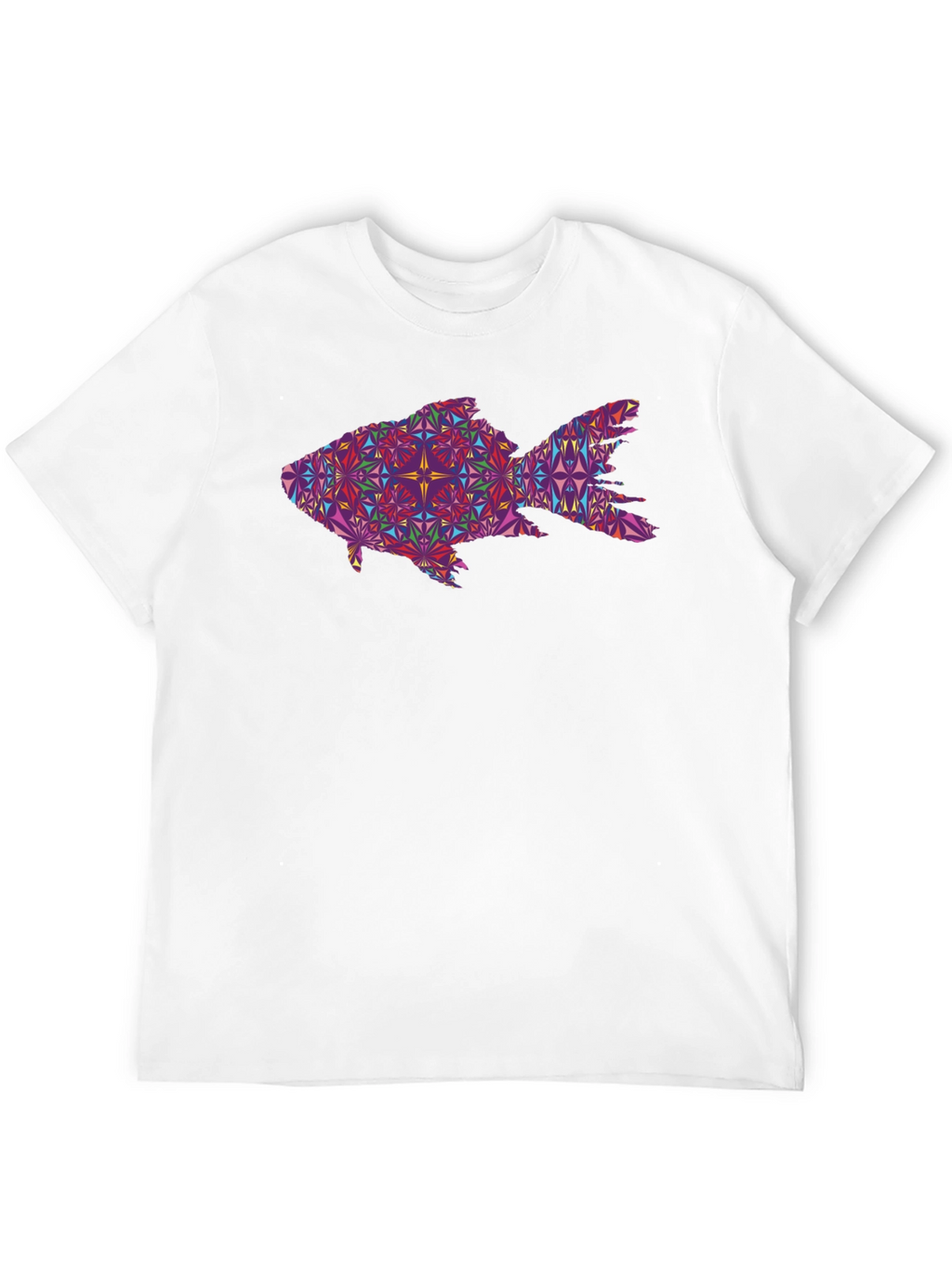 Geometric Fish Graphic Black T-Shirt
