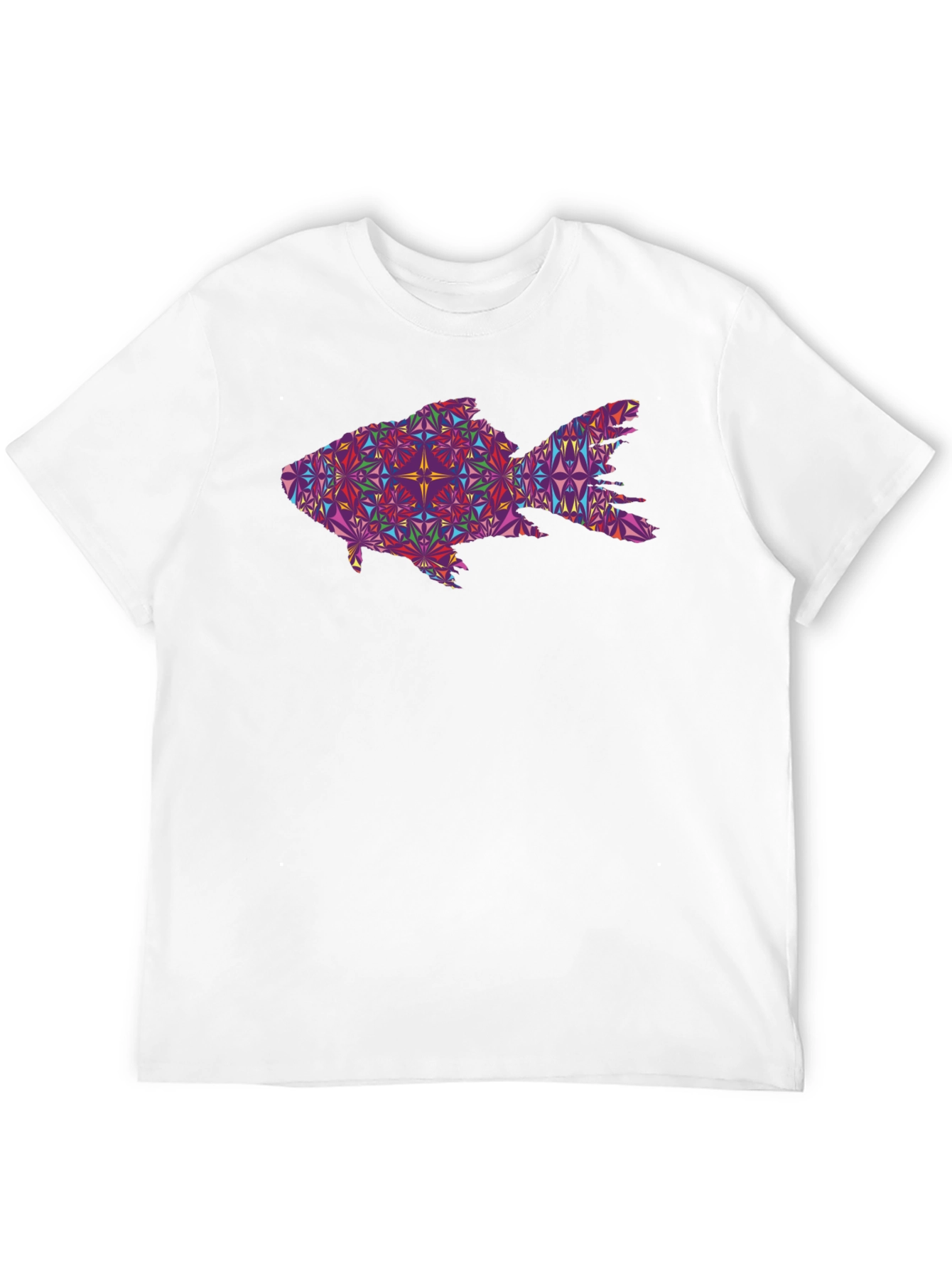 Geometric Fish Graphic Black T-Shirt