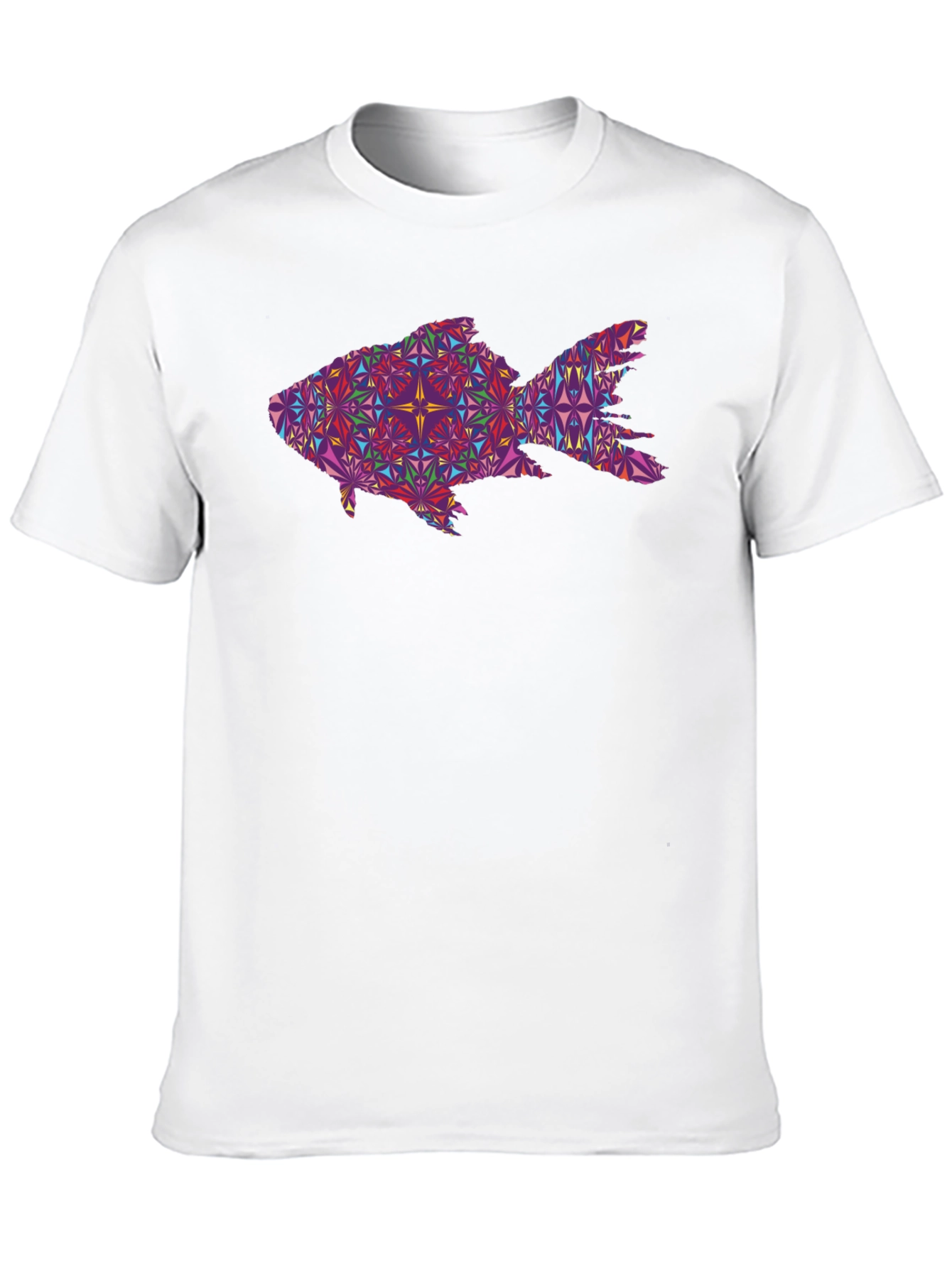 Geometric Fish Graphic Black T-Shirt