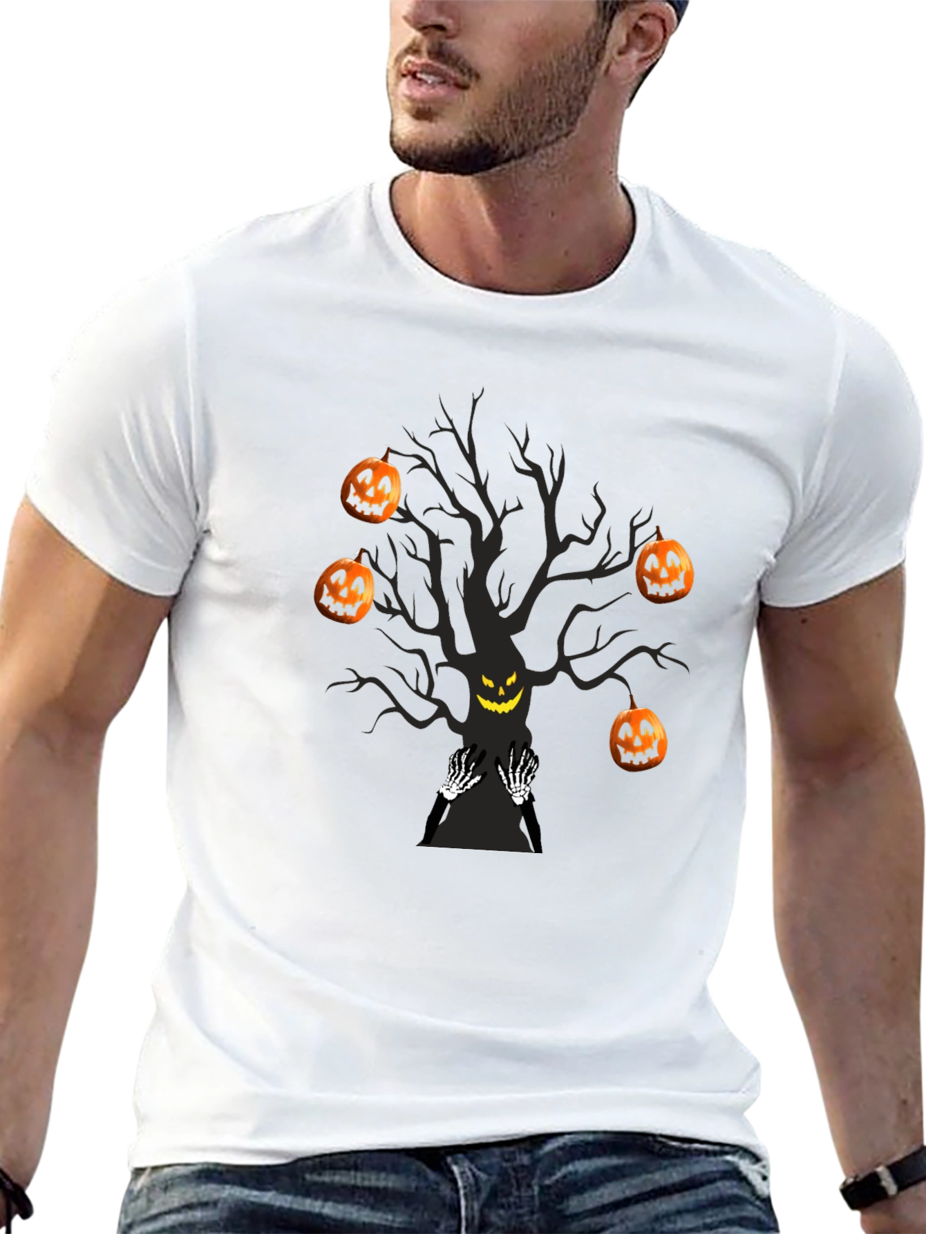 Halloween Tree T-Shirt Pumpkin Ghost Tee