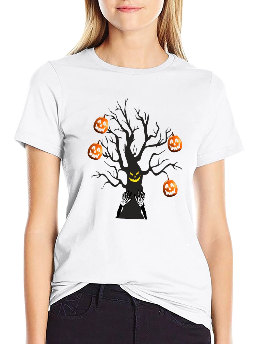Halloween Tree T-Shirt Pumpkin Ghost Tee