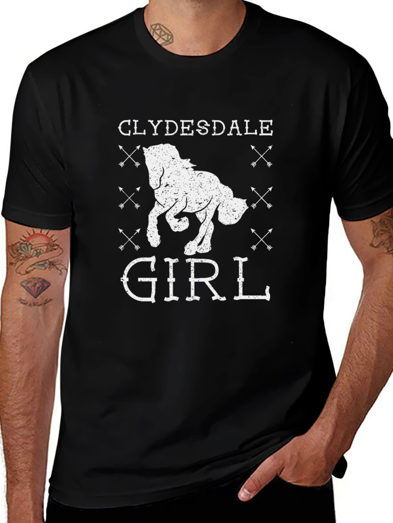 Clydesdale Girl Graphic Tee - Black Unisex T-Shirt