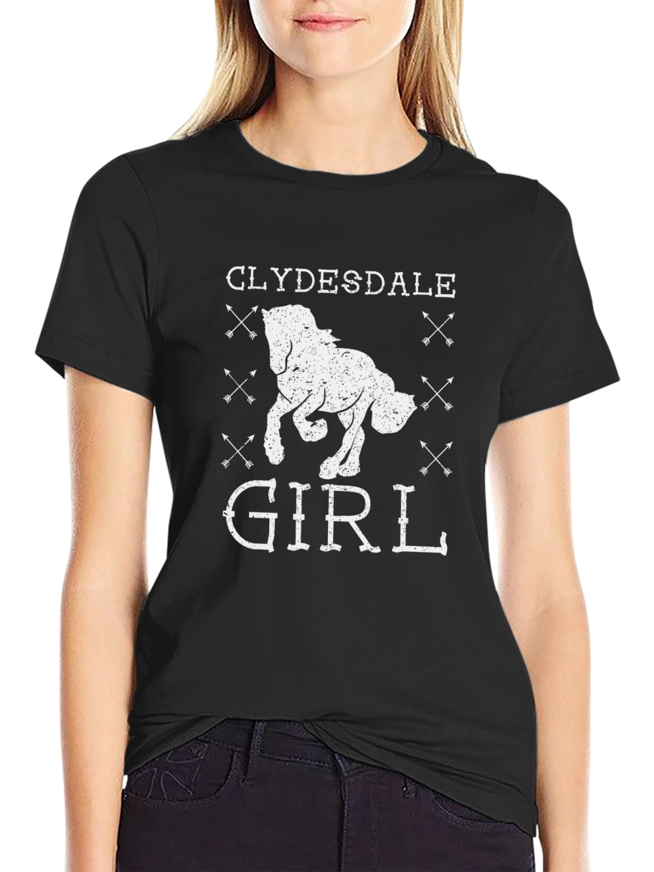 Clydesdale Girl Graphic Tee - Black Unisex T-Shirt