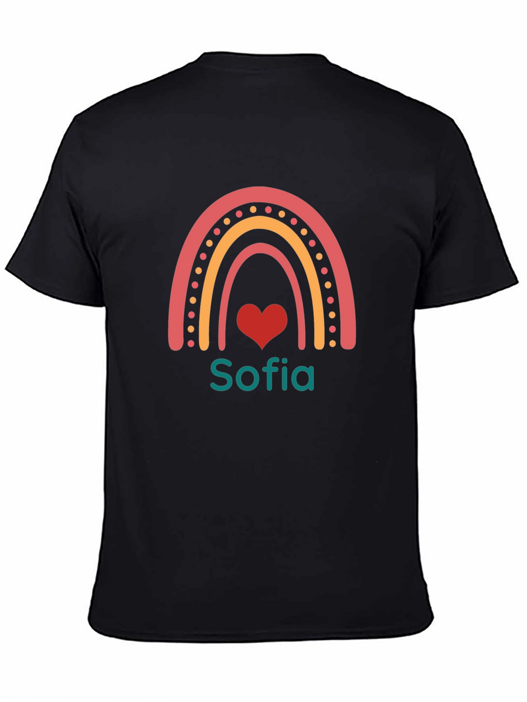 Personalized Rainbow Heart Graphic Tee
