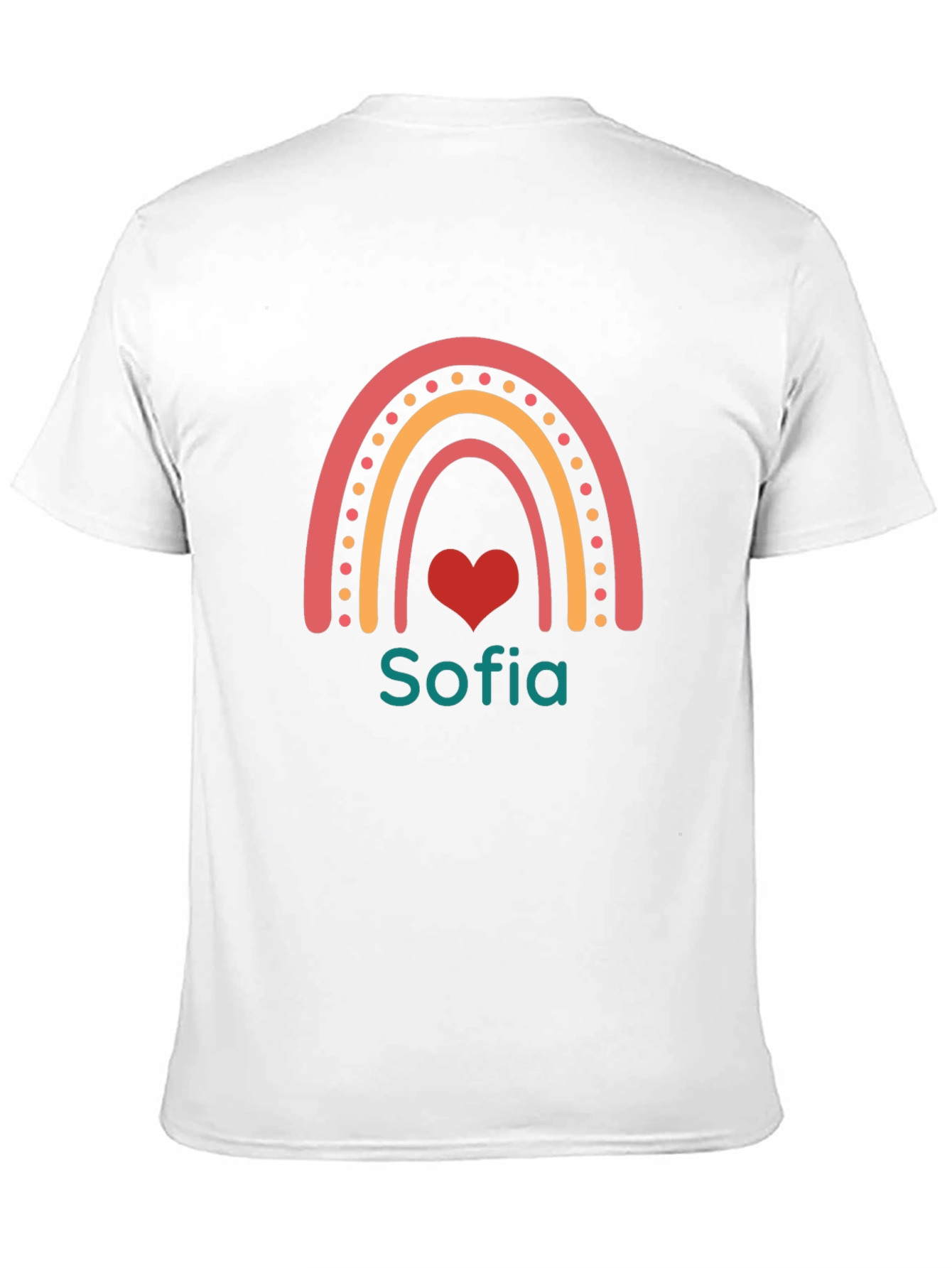 Personalized Rainbow Heart Graphic Tee