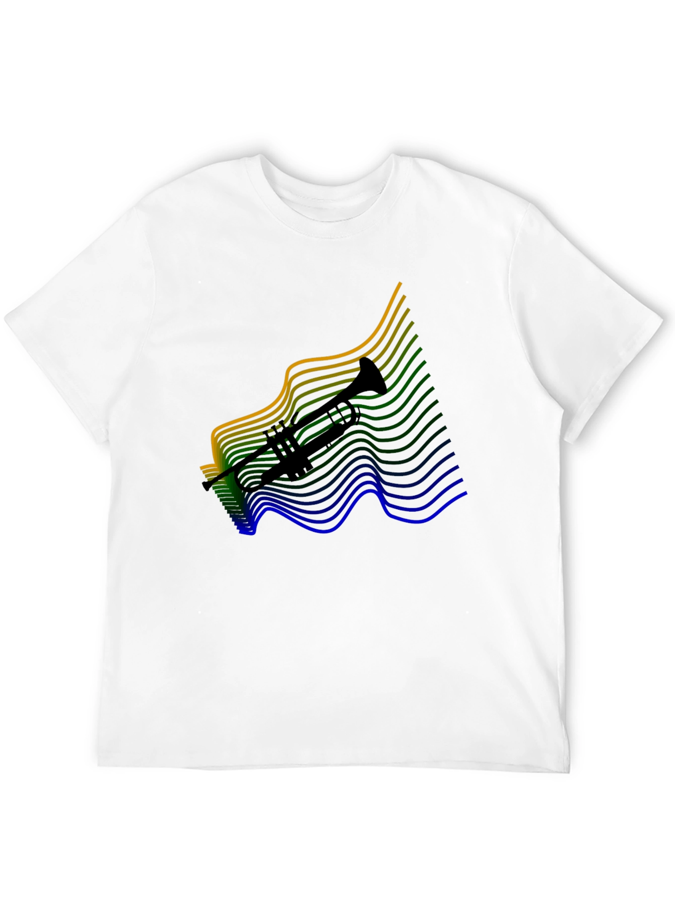 Trumpet Wave Graphic Tee - Black Cotton Blend