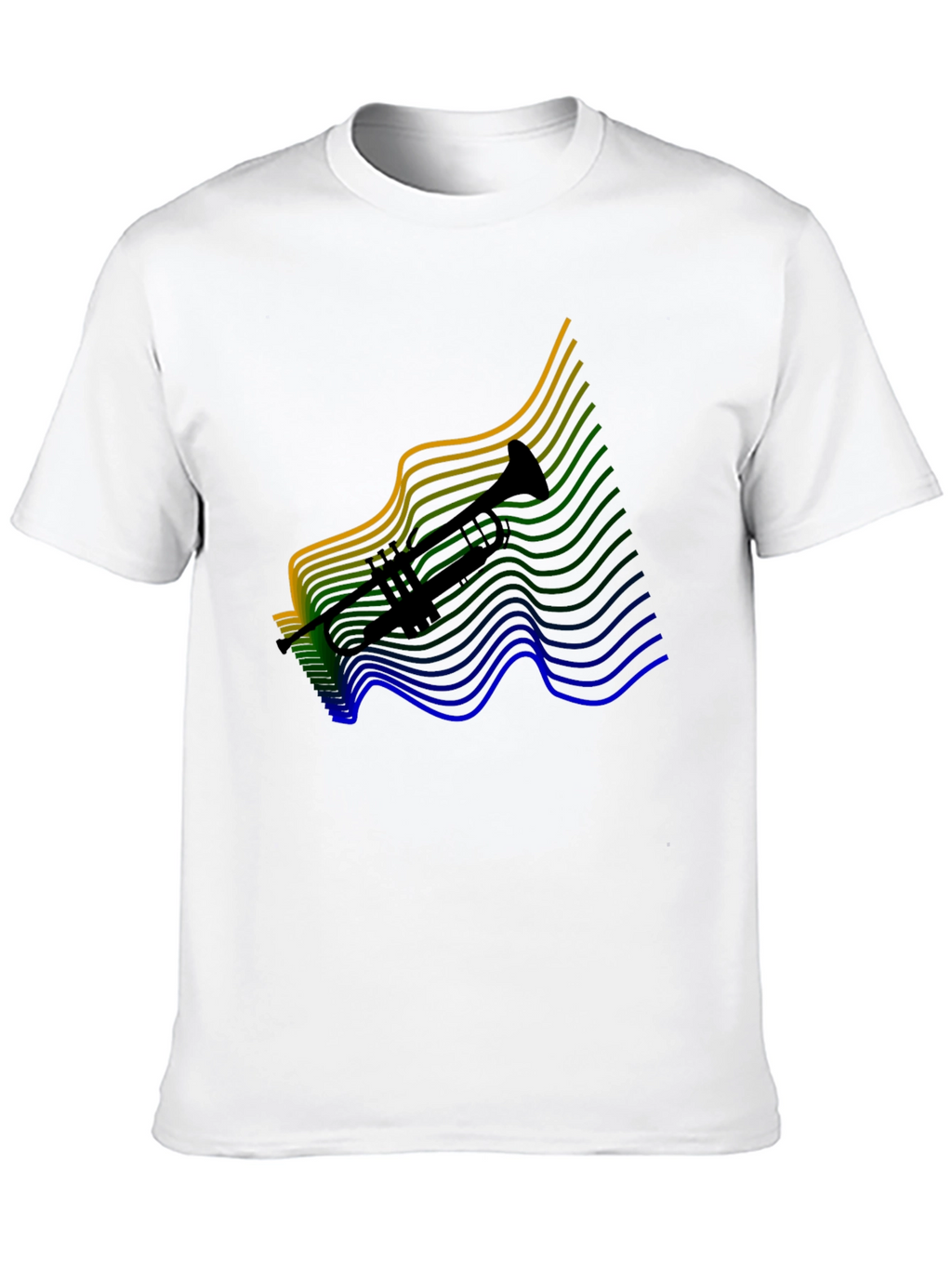 Trumpet Wave Graphic Tee - Black Cotton Blend