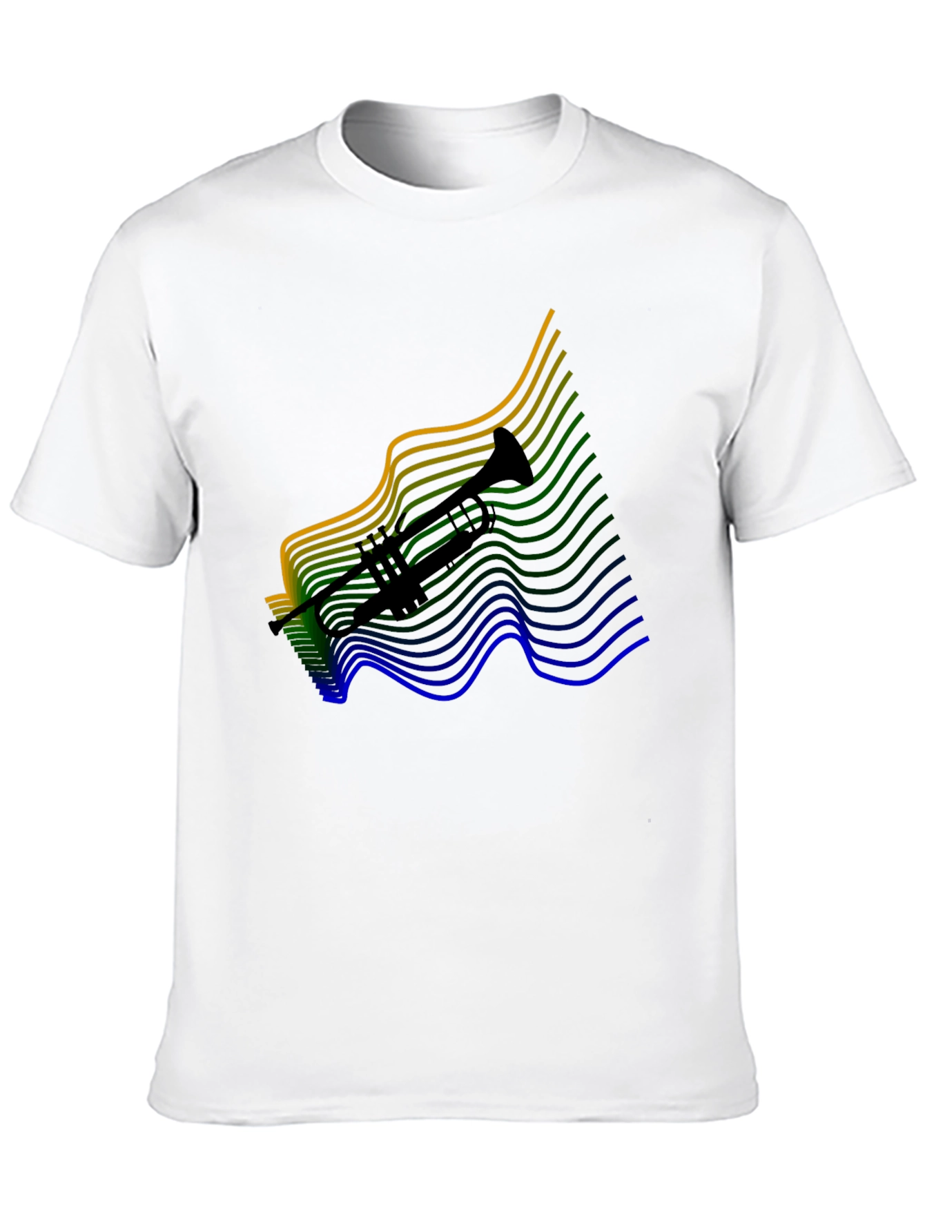 Trumpet Wave Graphic Tee - Black Cotton Blend