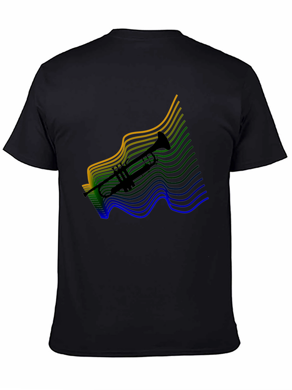 Trumpet Wave Graphic Tee - Black Cotton Blend
