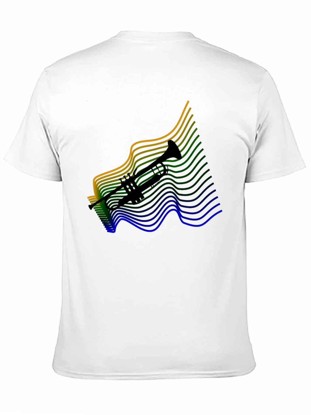 Trumpet Wave Graphic Tee - Black Cotton Blend