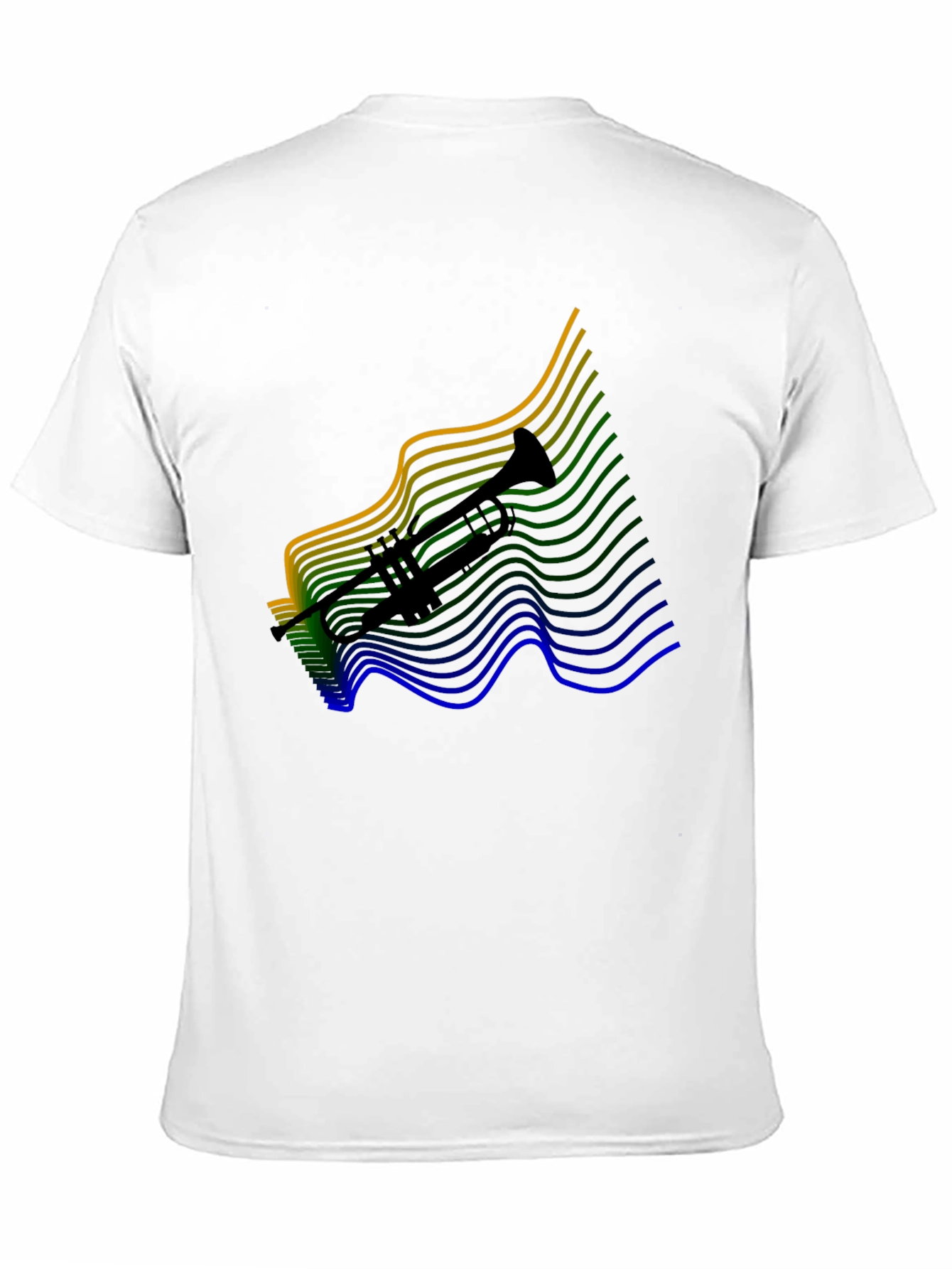 Trumpet Wave Graphic Tee - Black Cotton Blend