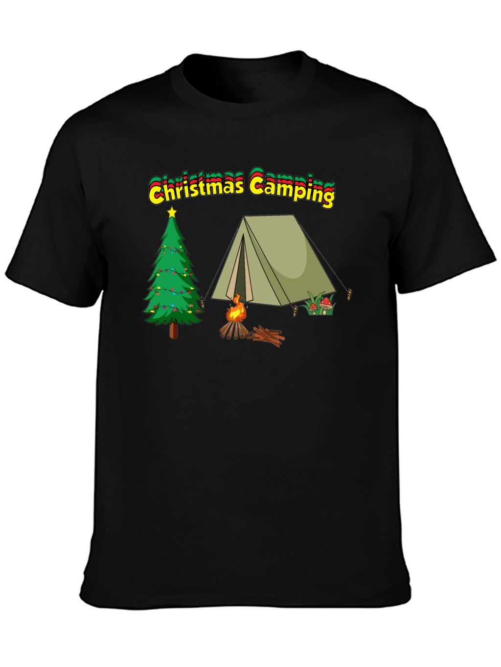 Christmas Camping T-Shirt - Holiday Outdoor Adventure