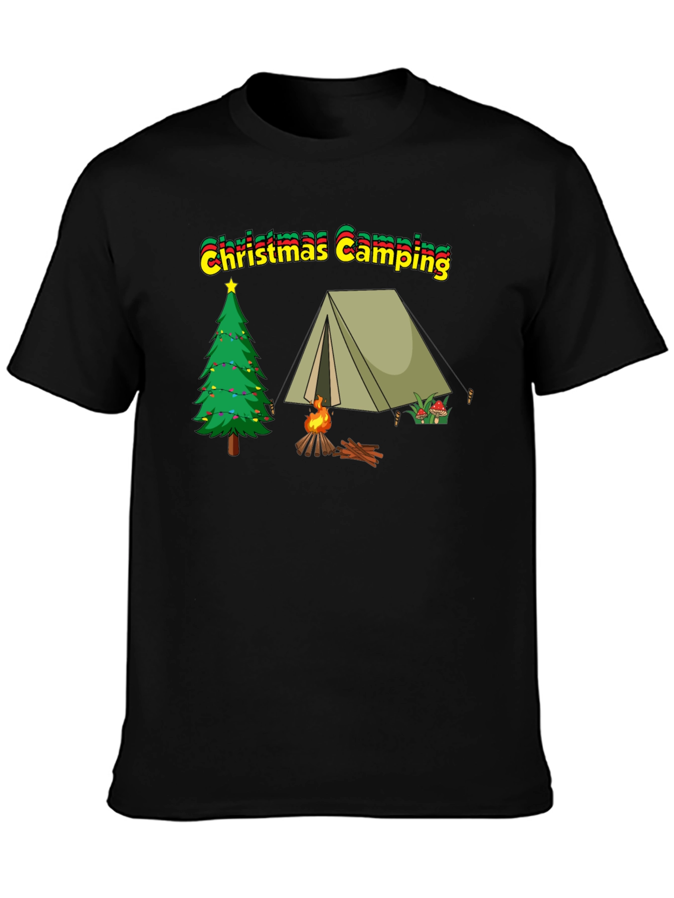 Christmas Camping T-Shirt - Holiday Outdoor Adventure
