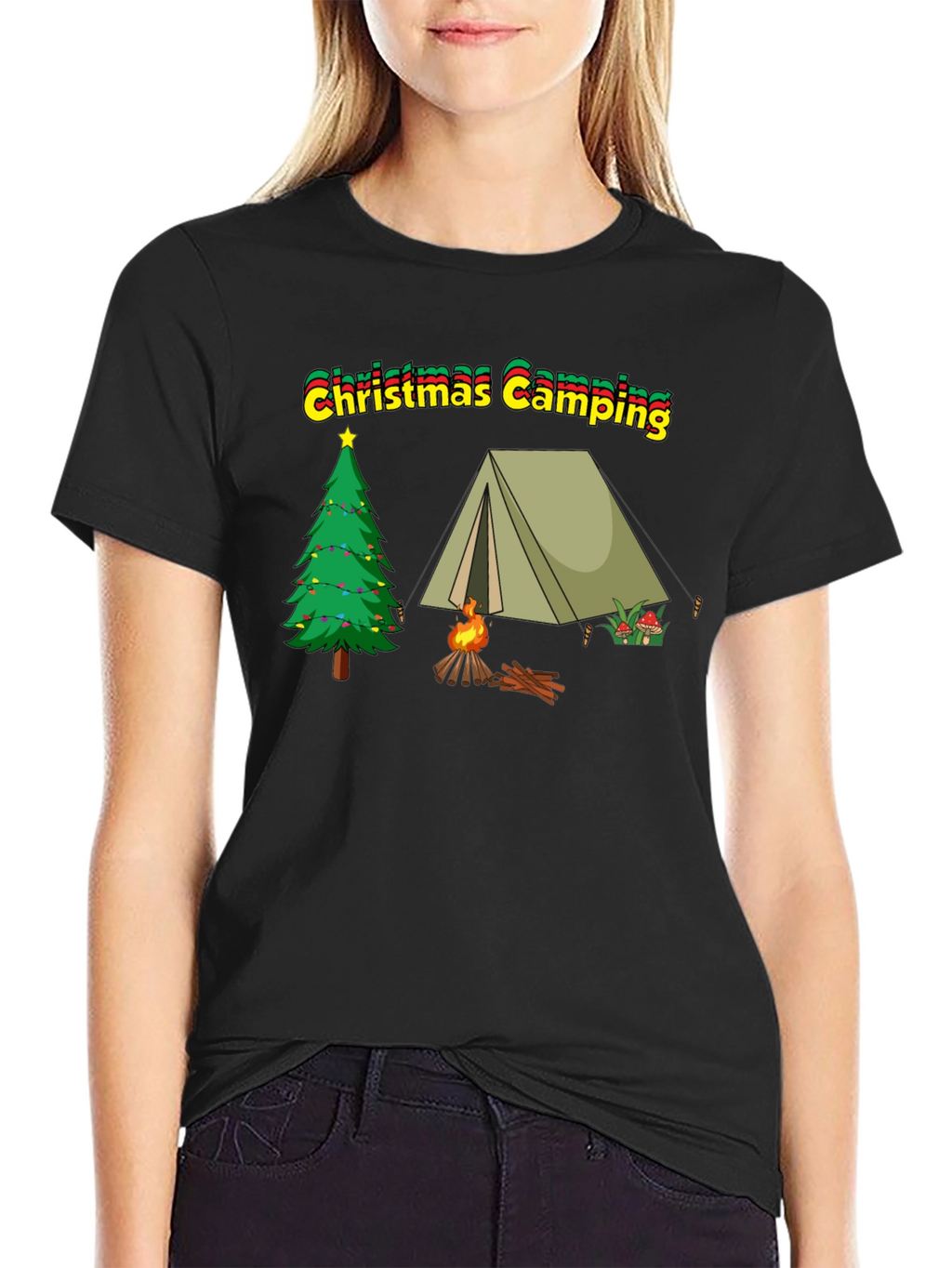 Christmas Camping T-Shirt - Holiday Outdoor Adventure