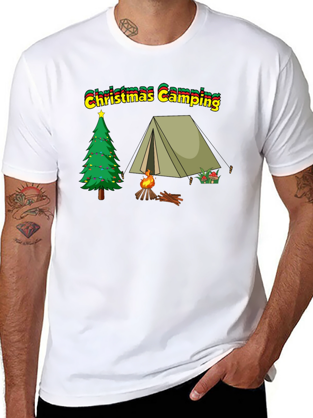 Christmas Camping T-Shirt - Holiday Outdoor Adventure