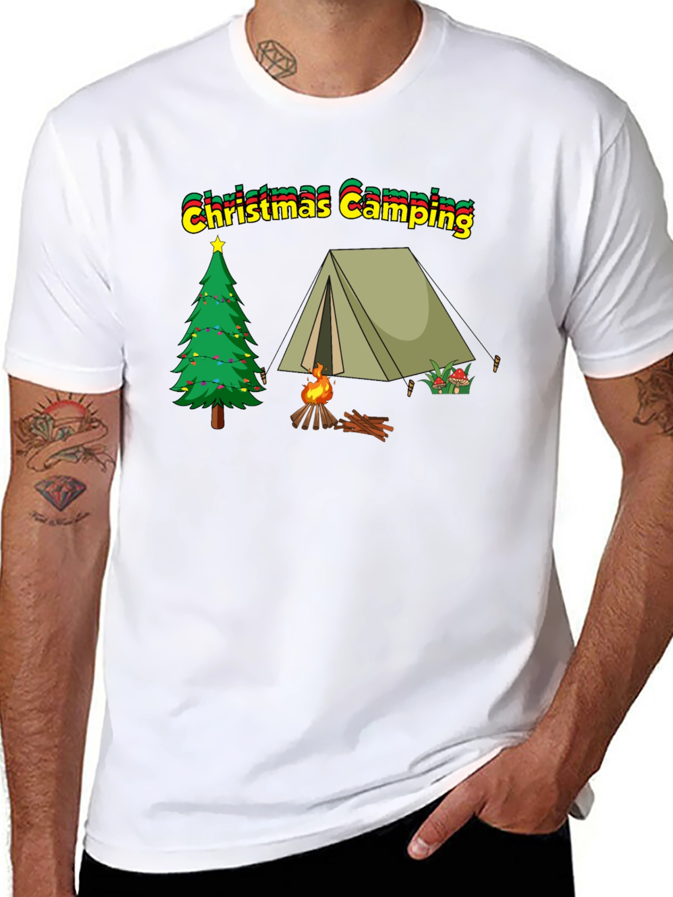 Christmas Camping T-Shirt - Holiday Outdoor Adventure