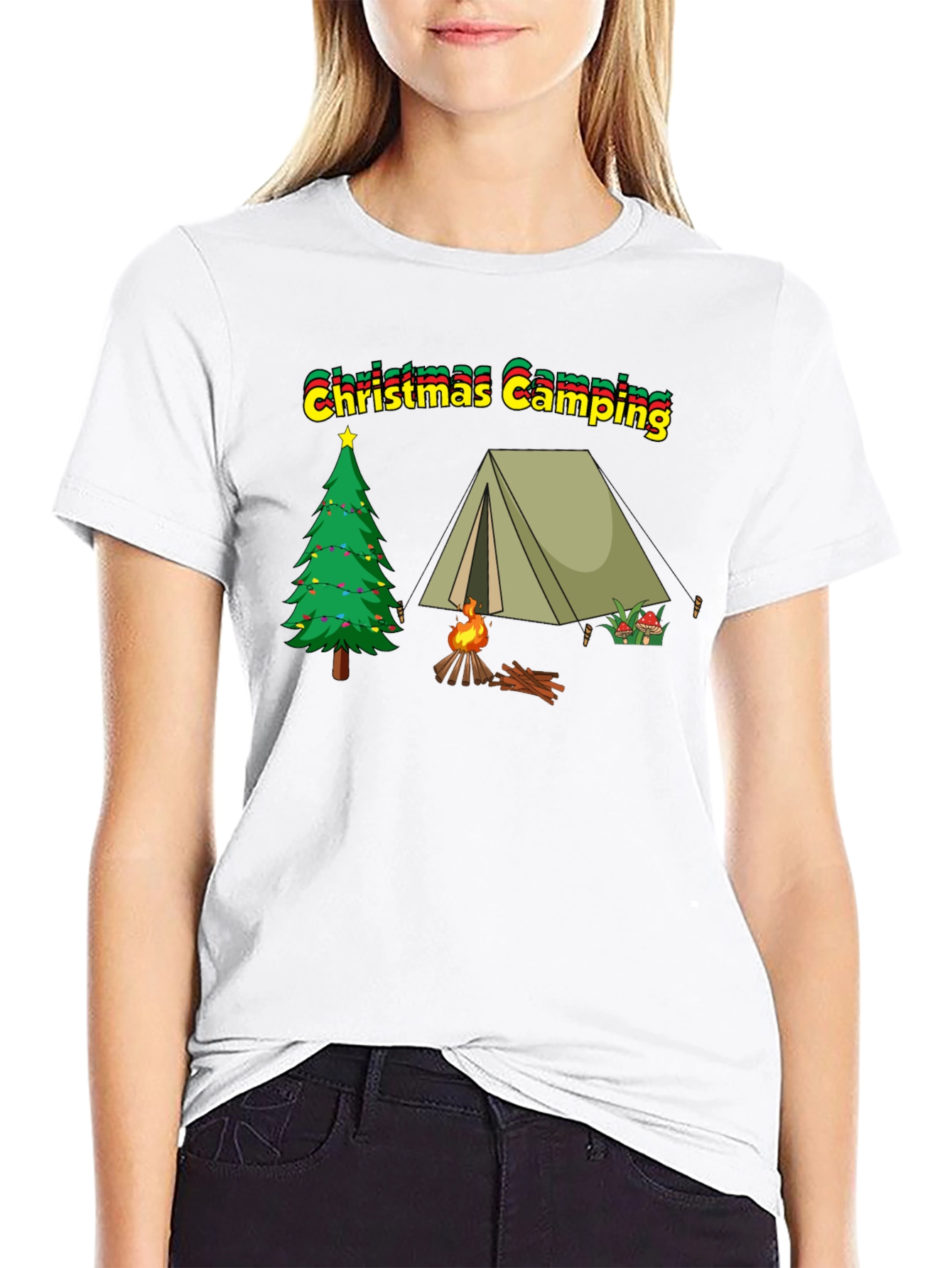 Christmas Camping T-Shirt - Holiday Outdoor Adventure
