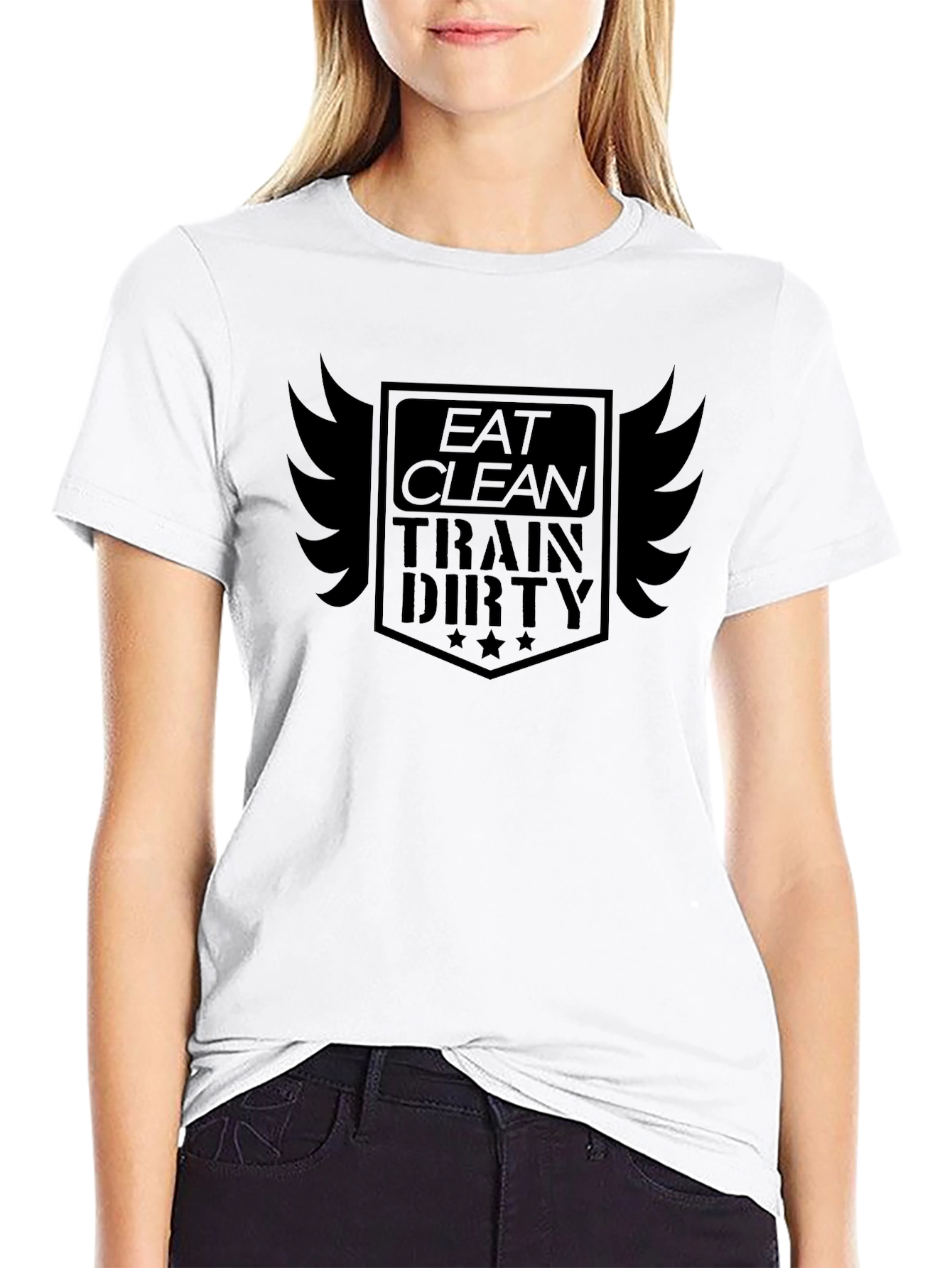 Eat Clean Train Dirty Mens Black T-Shirt