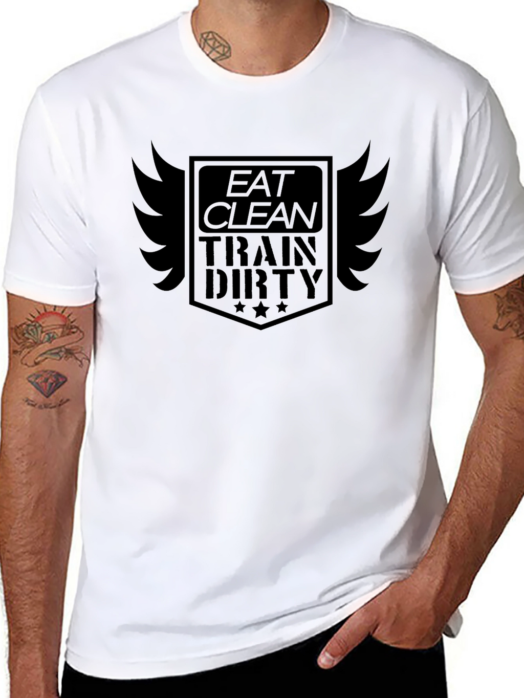 Eat Clean Train Dirty Mens Black T-Shirt