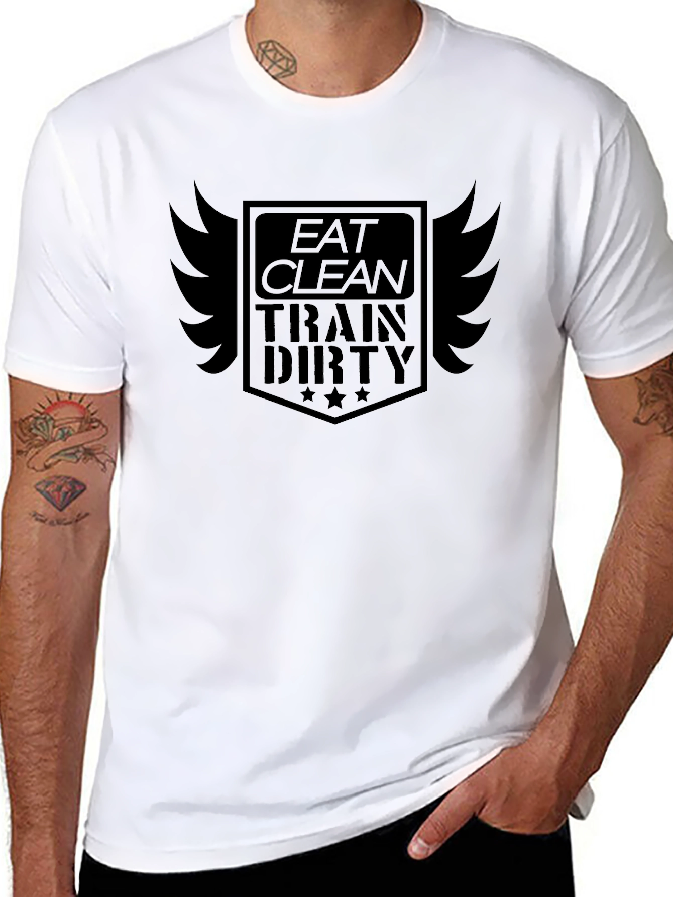 Eat Clean Train Dirty Mens Black T-Shirt