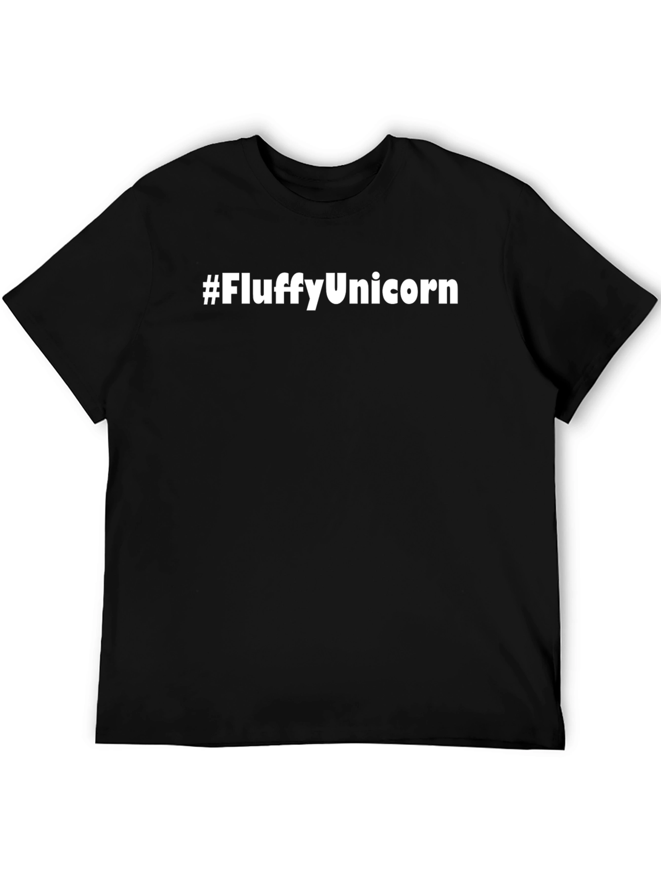 #FluffyUnicorn Black Cotton Graphic T-Shirt