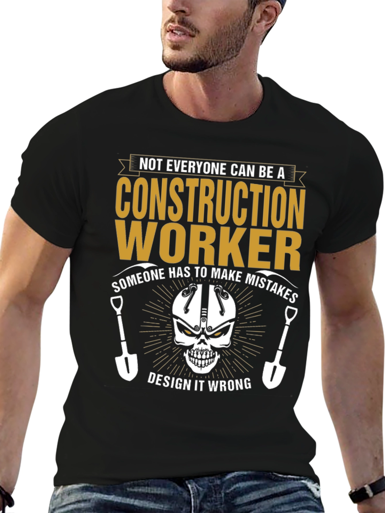 Construction Worker Graphic Tee - Make Mistakes Design