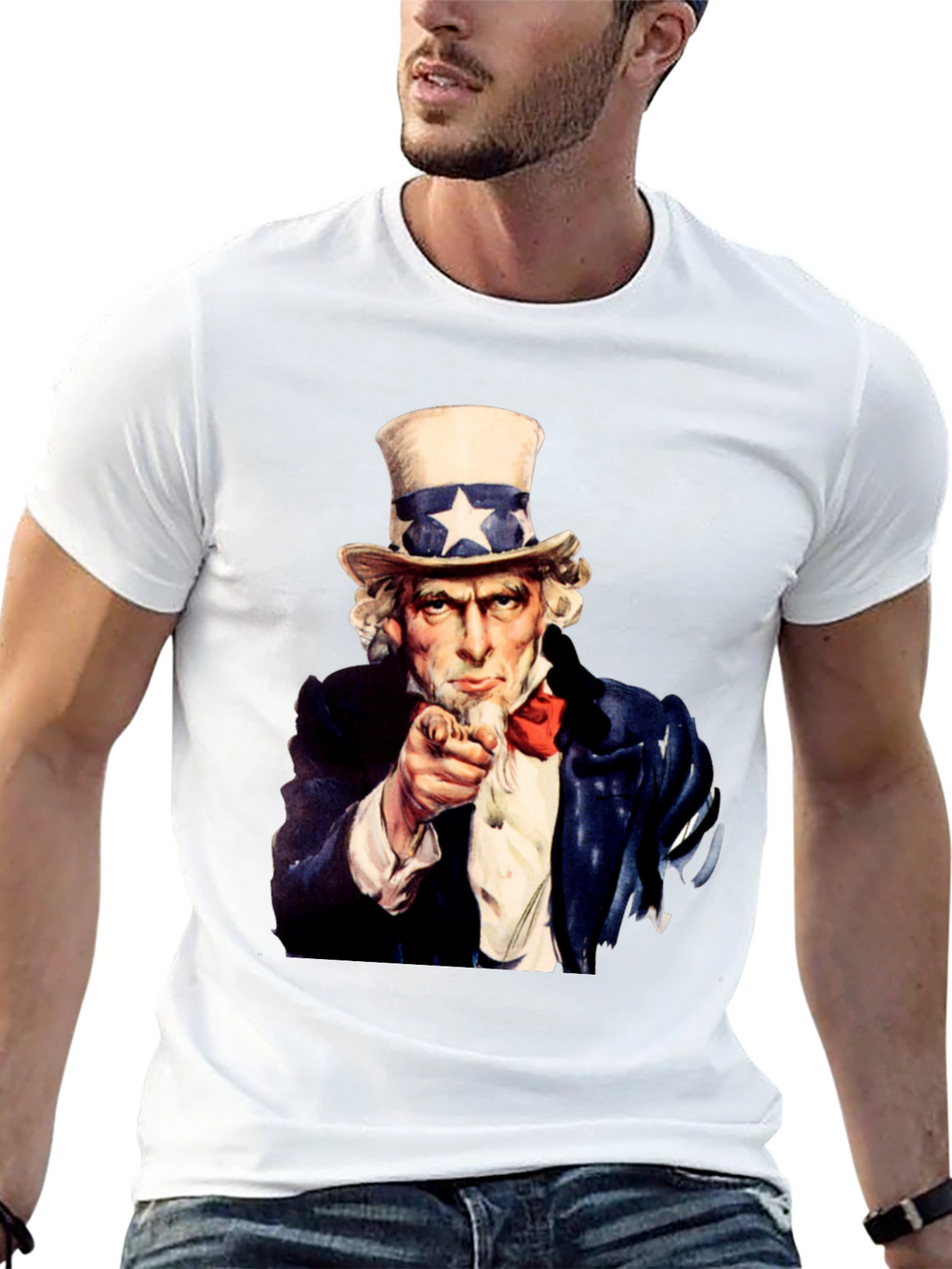 Uncle Sam I Want You Black T-Shirt