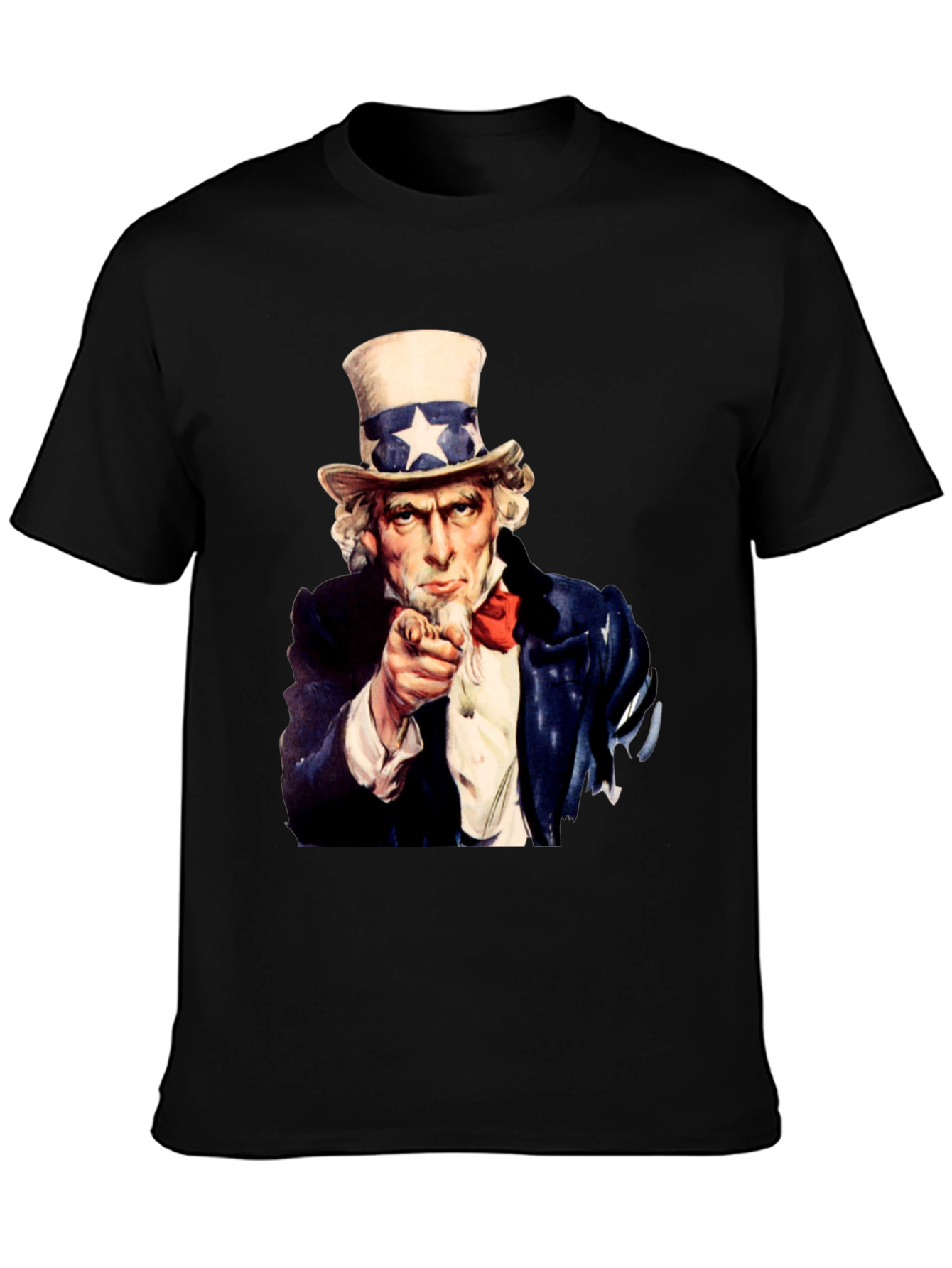 Uncle Sam I Want You Black T-Shirt