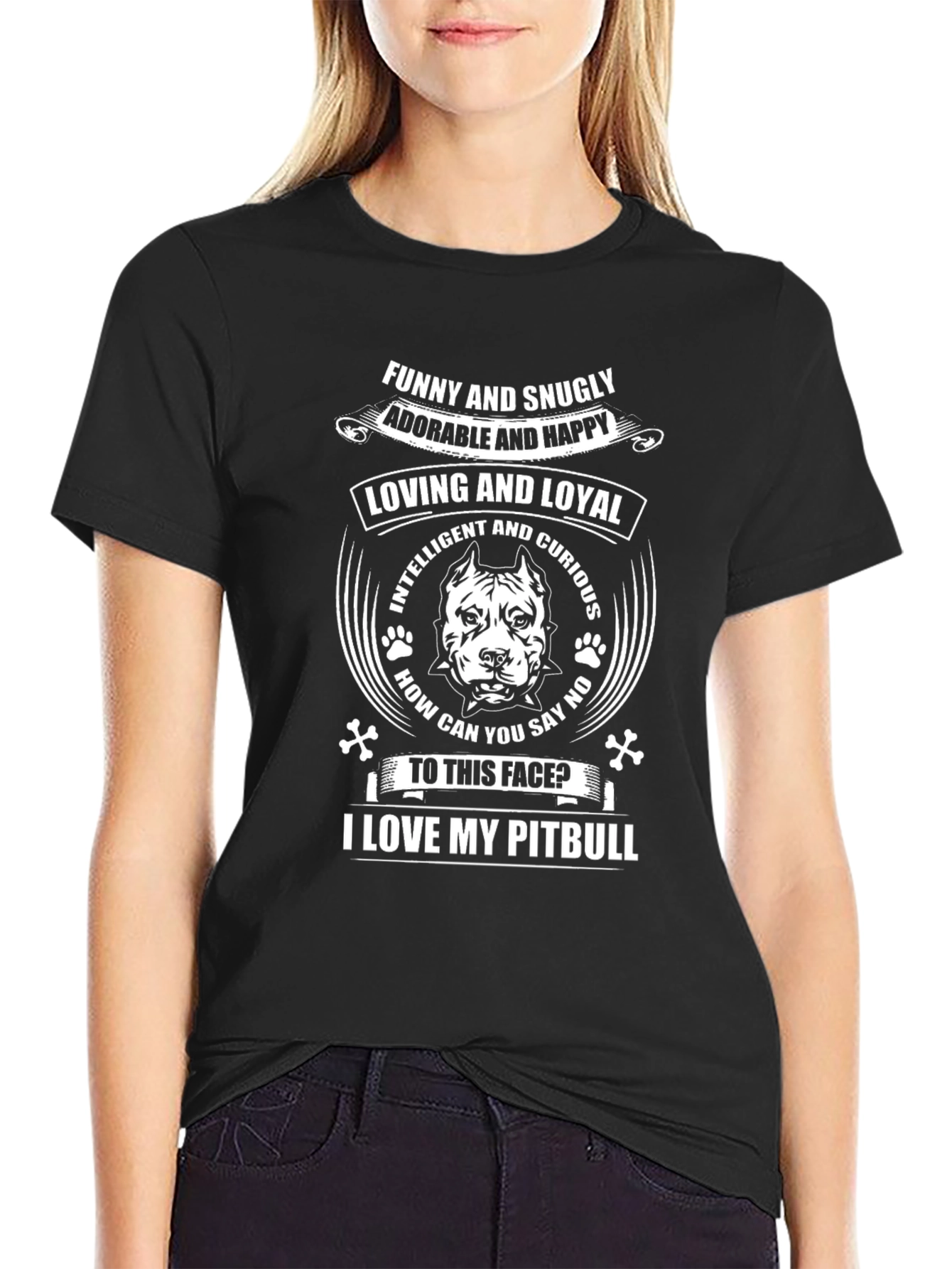 Funny & Snuggly Pitbull T-Shirt - Loving and Loyal