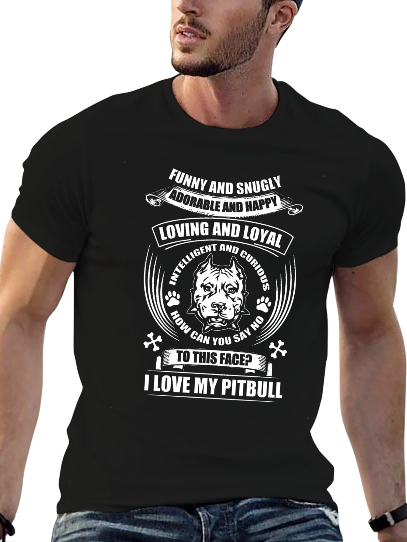 Funny & Snuggly Pitbull T-Shirt - Loving and Loyal