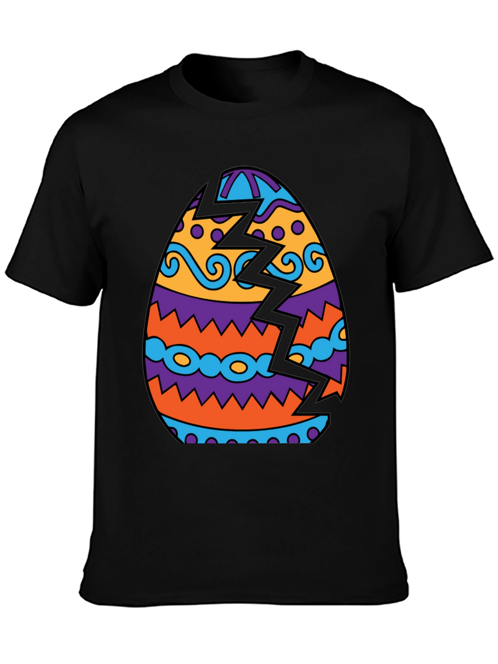 Cracked Easter Egg Graphic Tee - Novelty Design