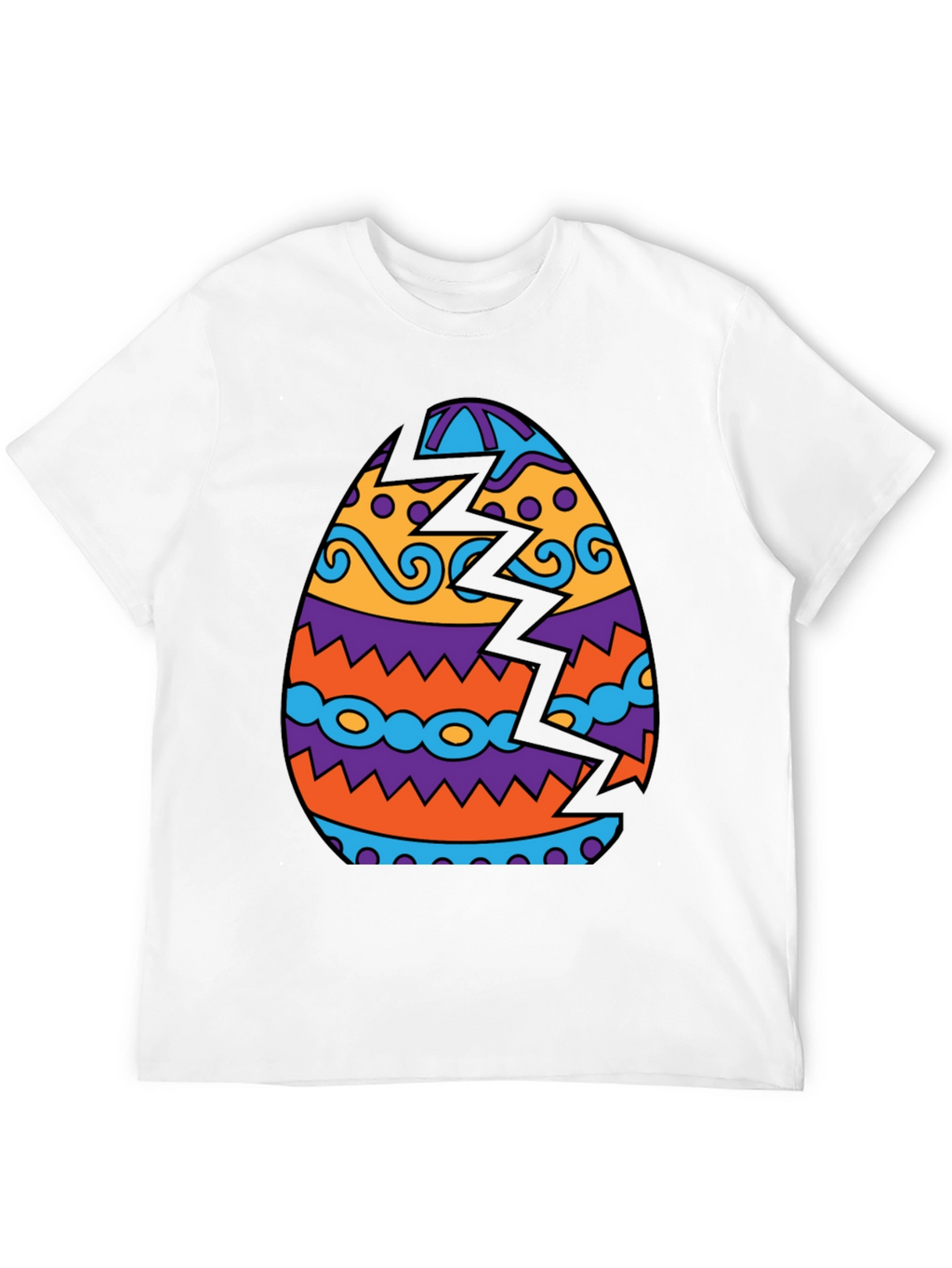 Cracked Easter Egg Graphic Tee - Novelty Design