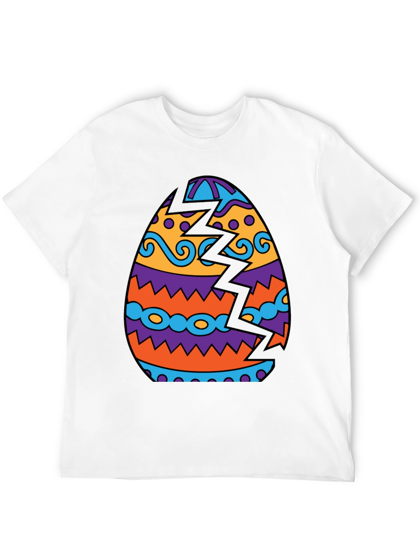 Cracked Easter Egg Graphic Tee - Novelty Design