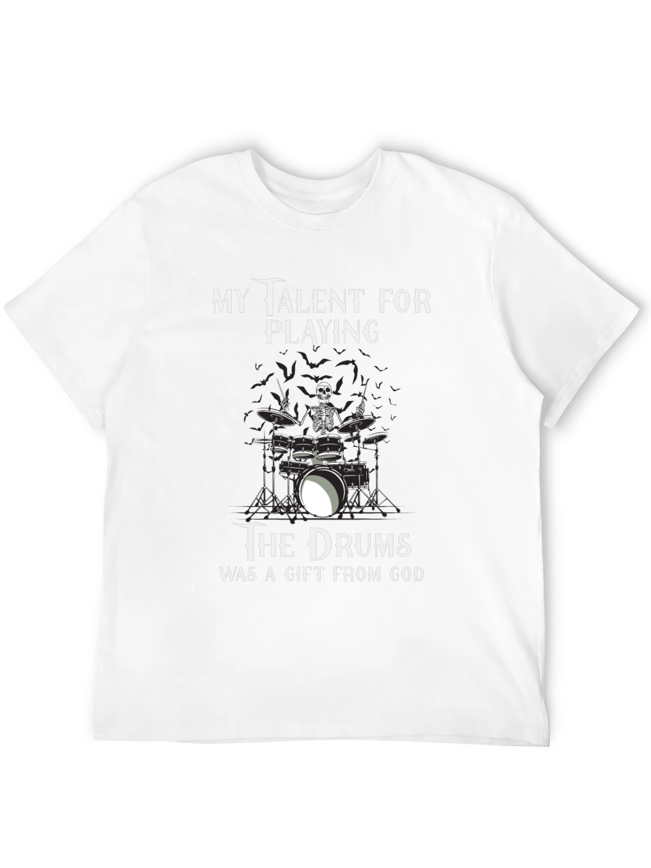 Skeleton Drummer Gift From God Tee