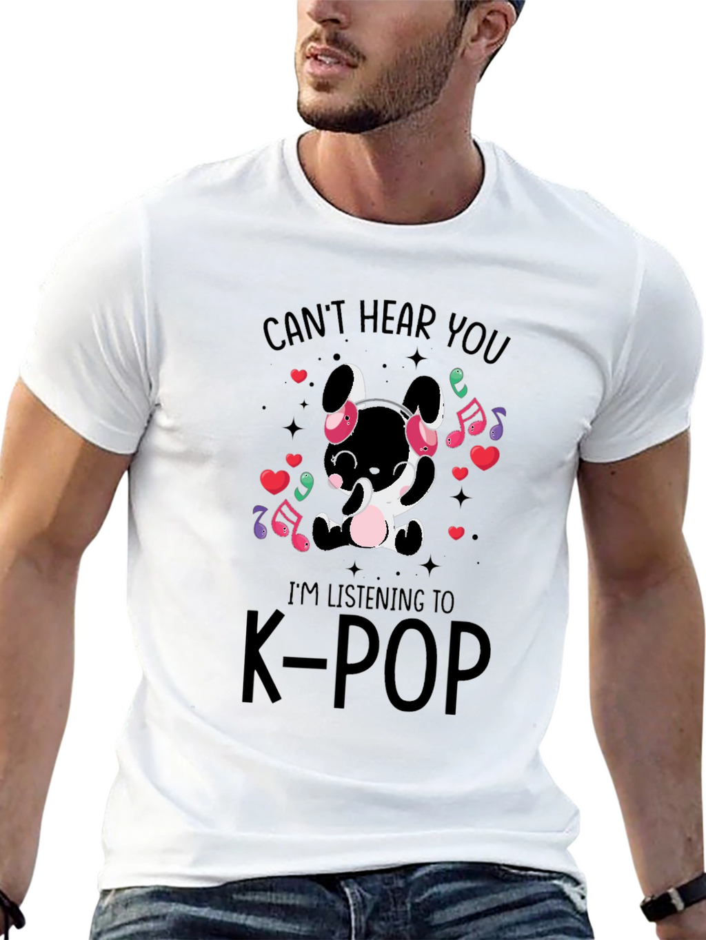 K-Pop Music Lover T-Shirt - Cant Hear You Design