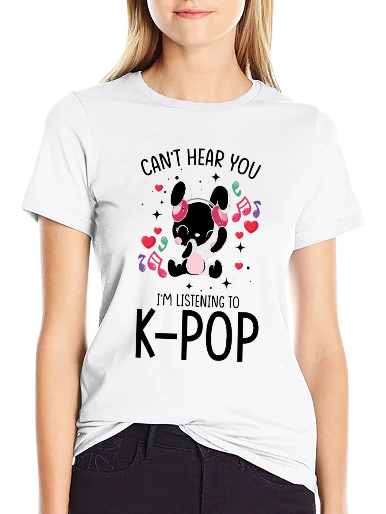 K-Pop Music Lover T-Shirt - Cant Hear You Design