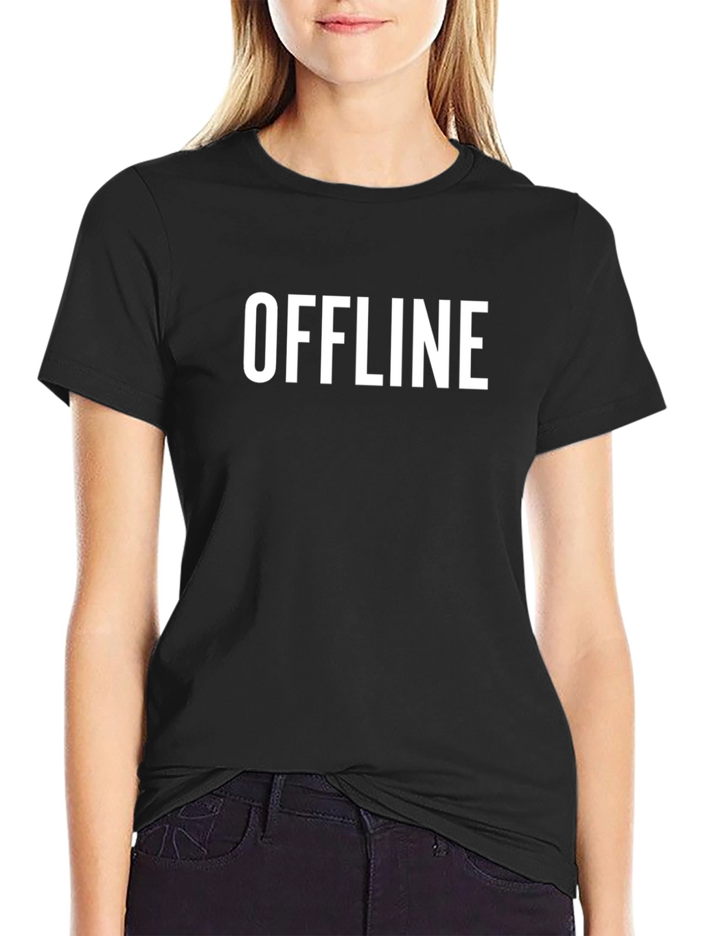 Offline Graphic Tee - Black Casual T-Shirt