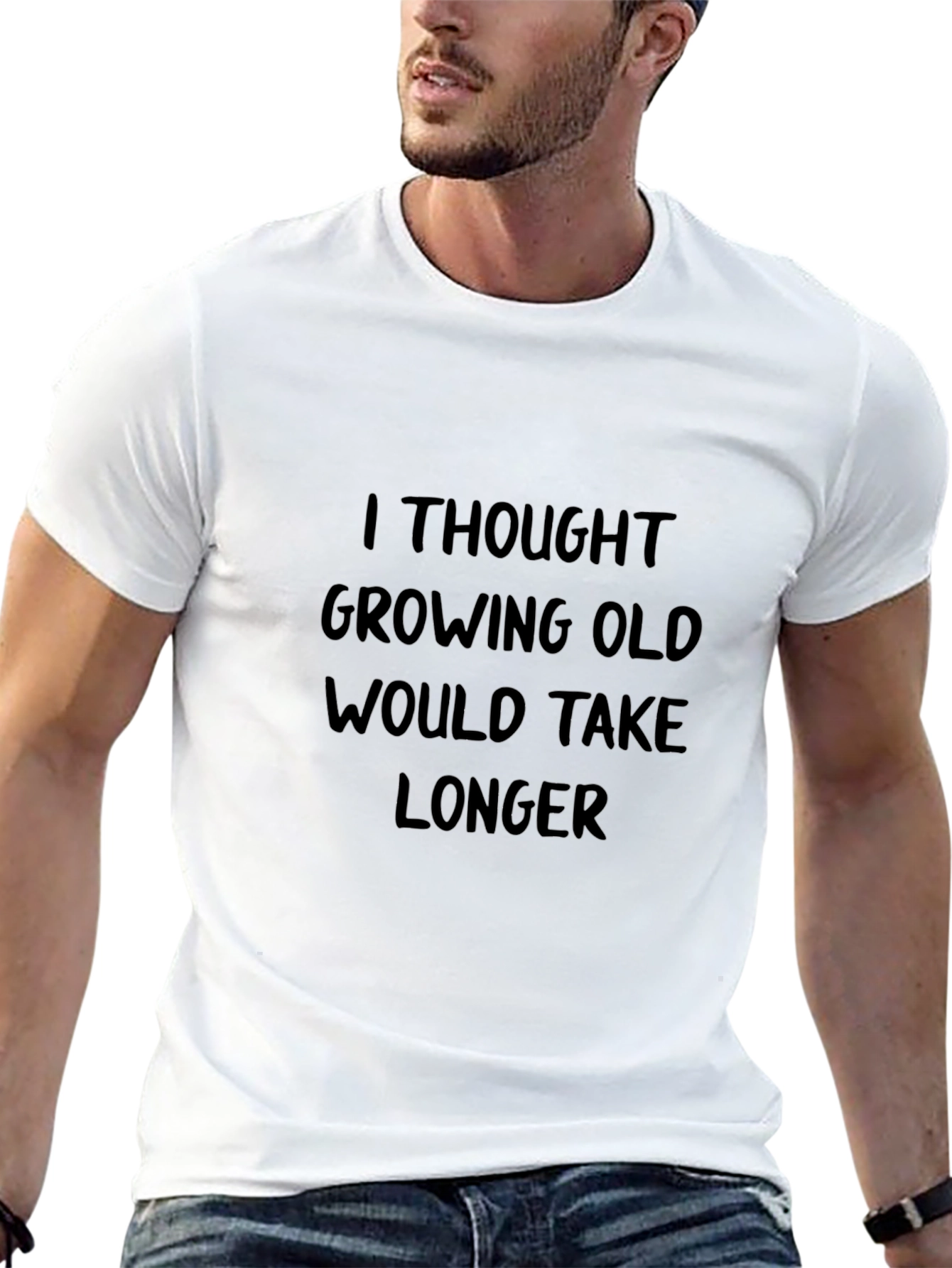 Funny Growing Old Graphic Black T-Shirt