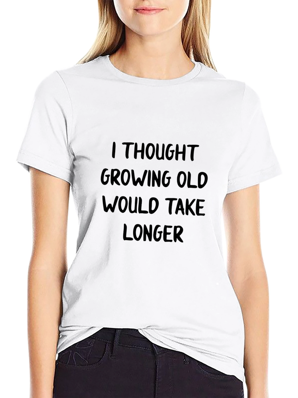 Funny Growing Old Graphic Black T-Shirt