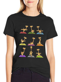 Giraffe Yoga Graphic Tee - Mens Black T-Shirt