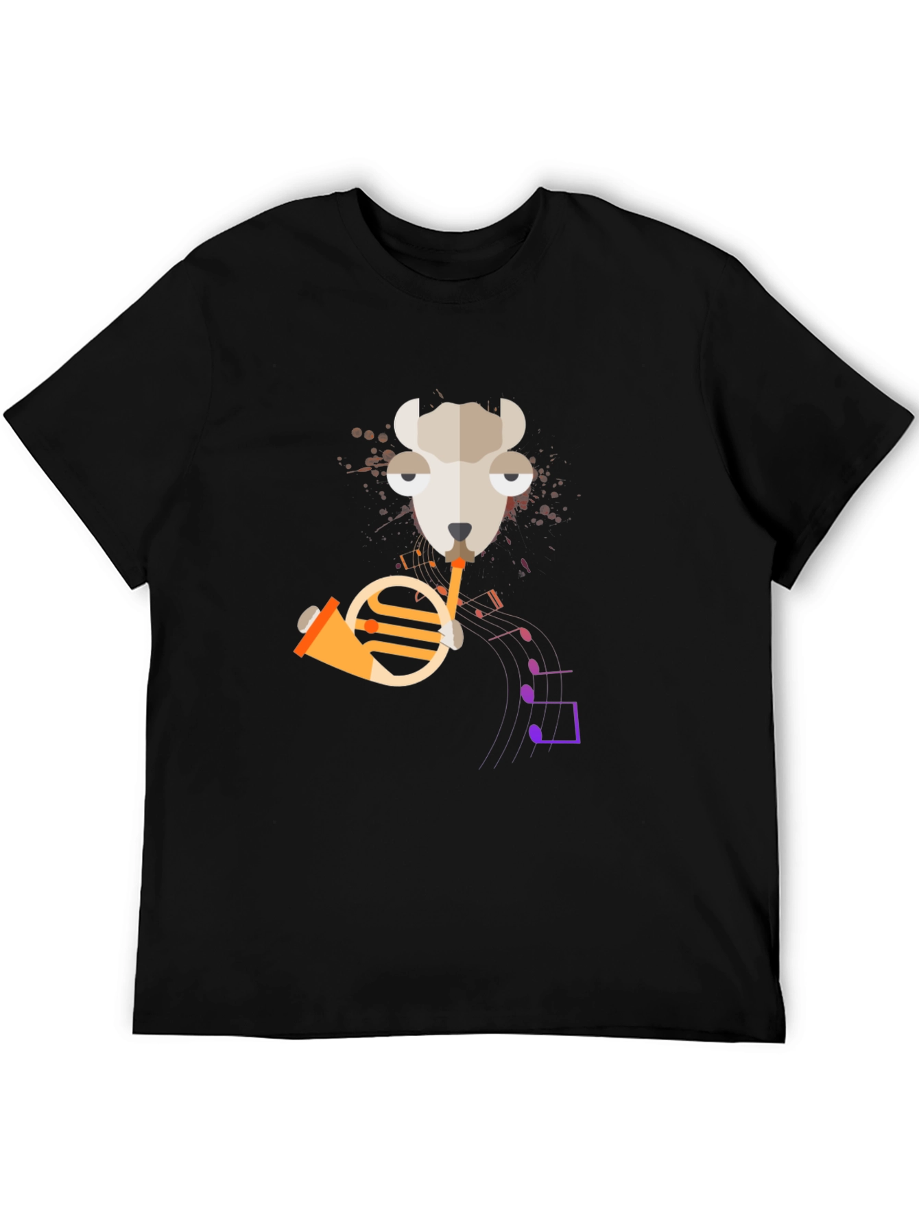 Musical Llama T-Shirt - Funny Animal Horn Design