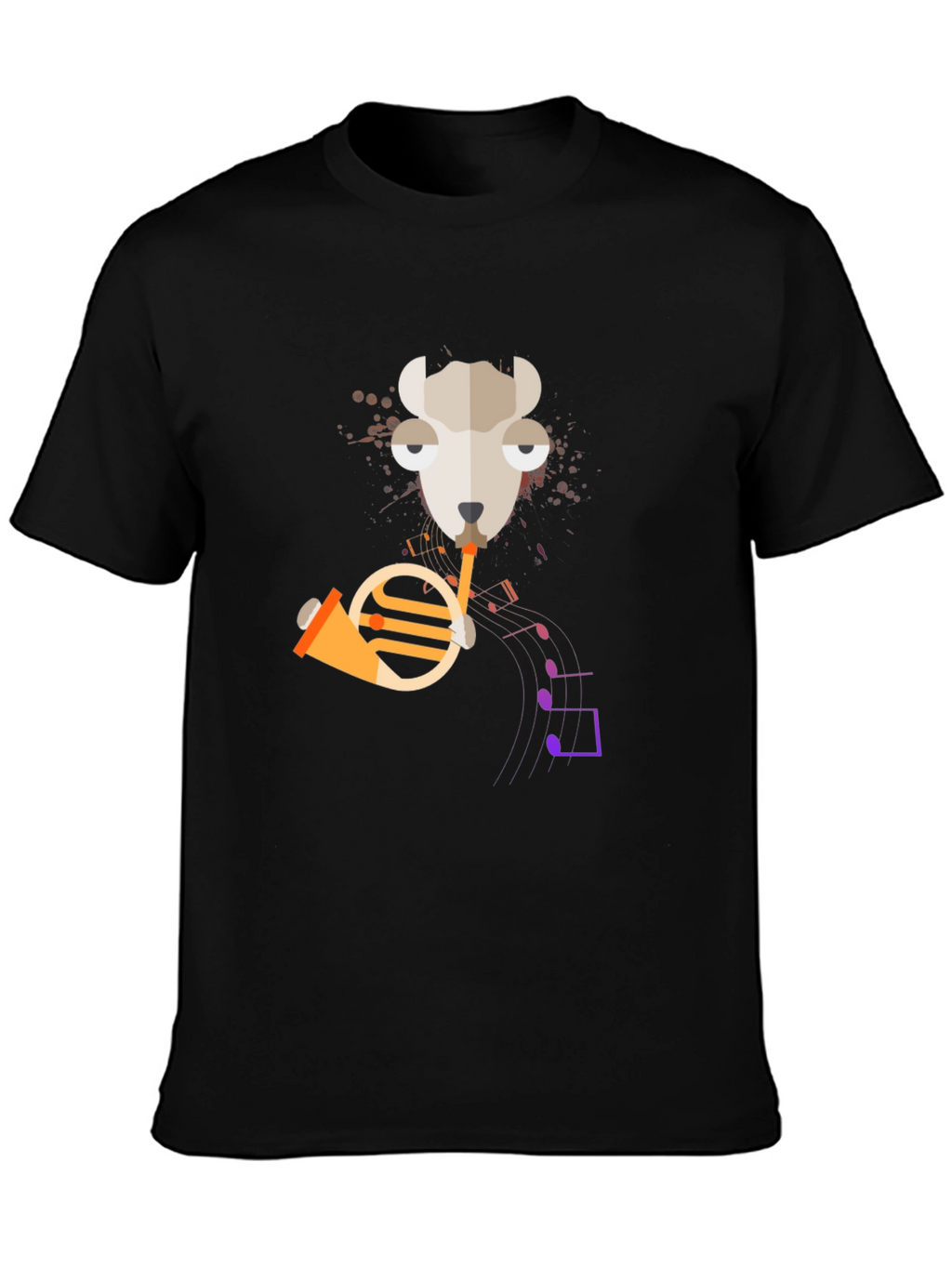 Musical Llama T-Shirt - Funny Animal Horn Design