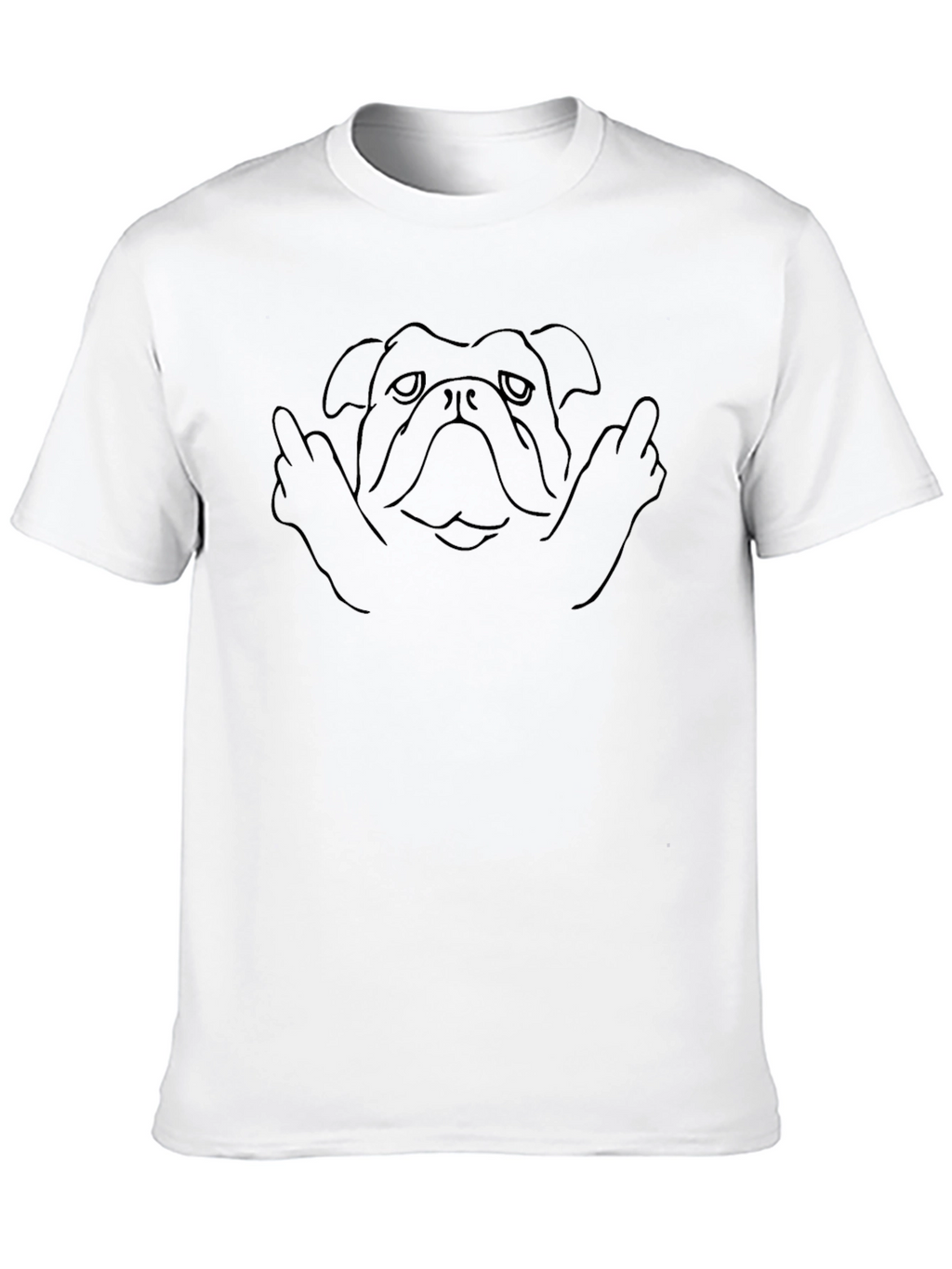 Bulldog Middle Finger T-Shirt - Funny Dog Tee