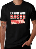 Id Sleep with Bacon Black T-Shirt